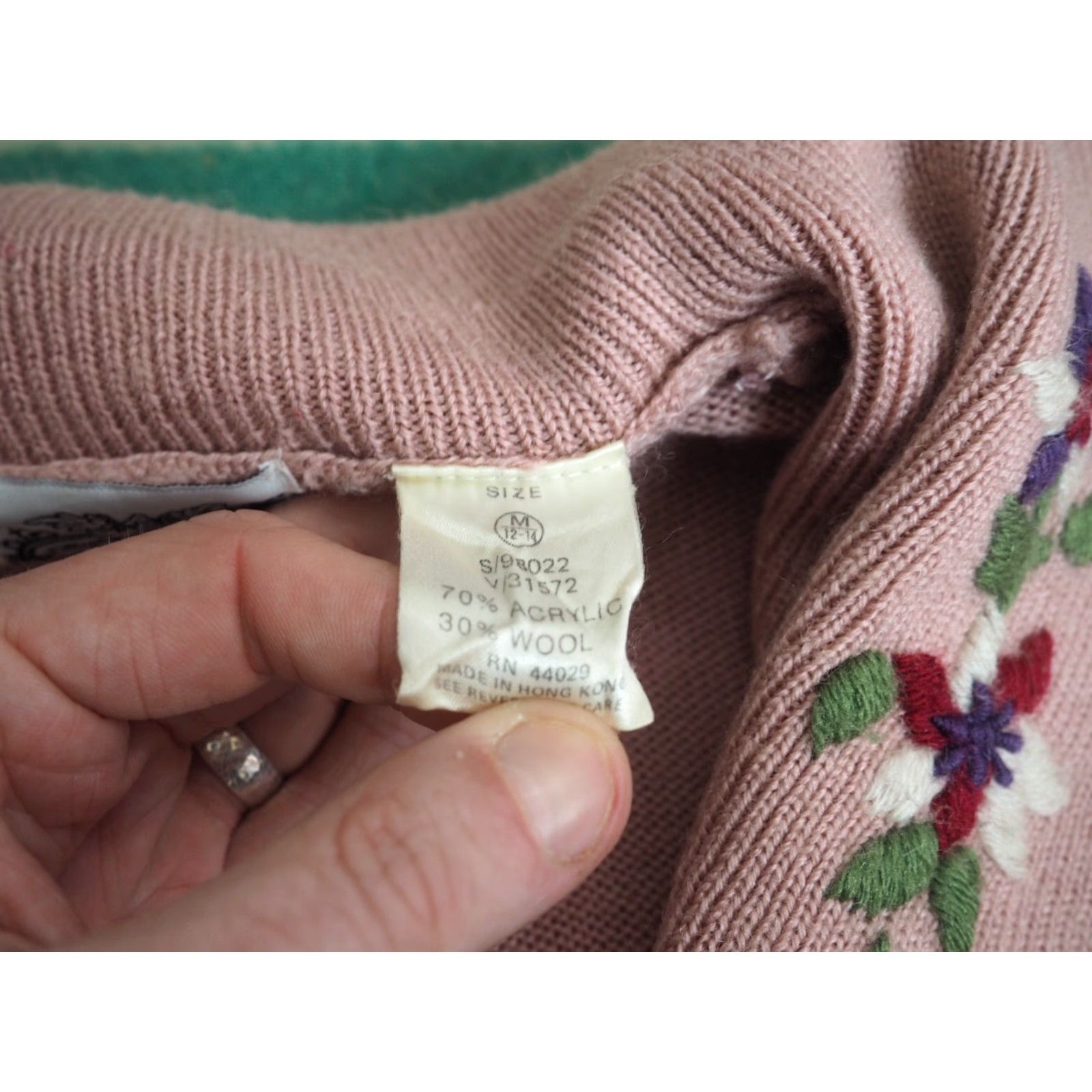 Vintage Vtg Villagers Wool Blend Mauve Pink Grandma Floral Button Sweater L Size L / US 10 / IT 46 - 5 Thumbnail