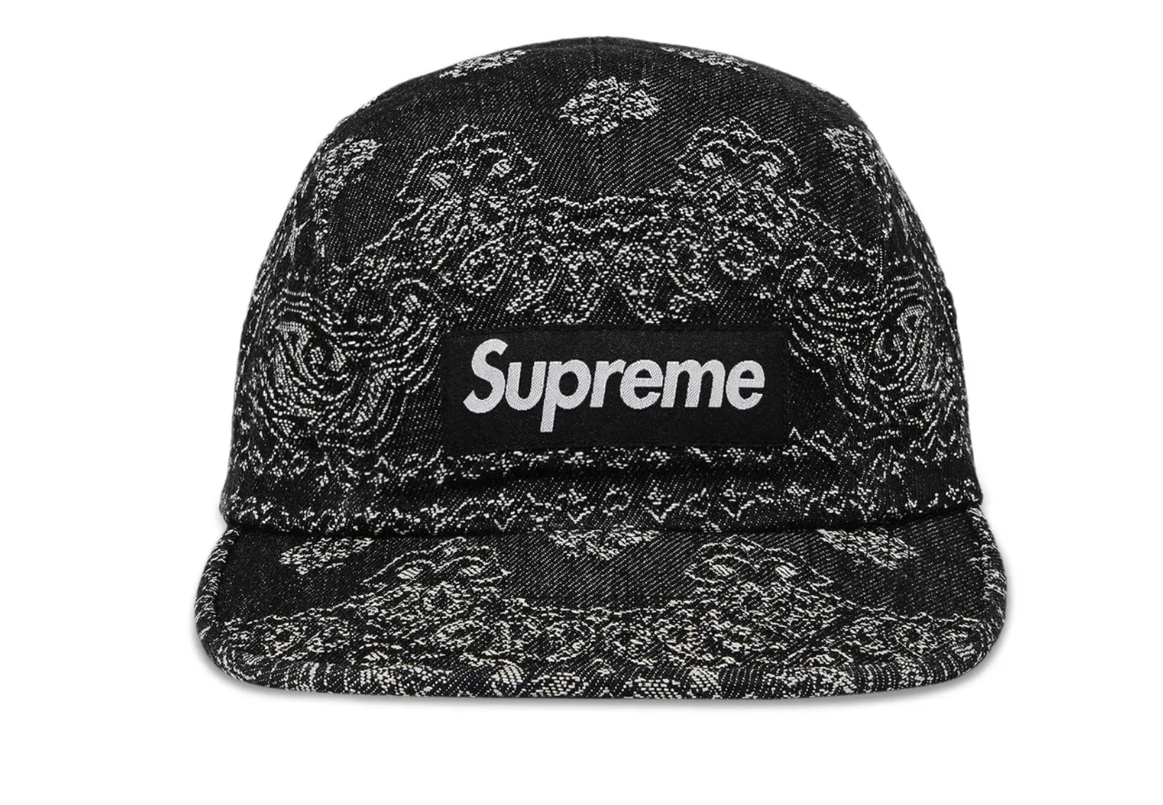 Supreme Supreme Bandana Jacquard Denim Camp Cap Black Sz Adjustable Size ONE SIZE - 1 Thumbnail