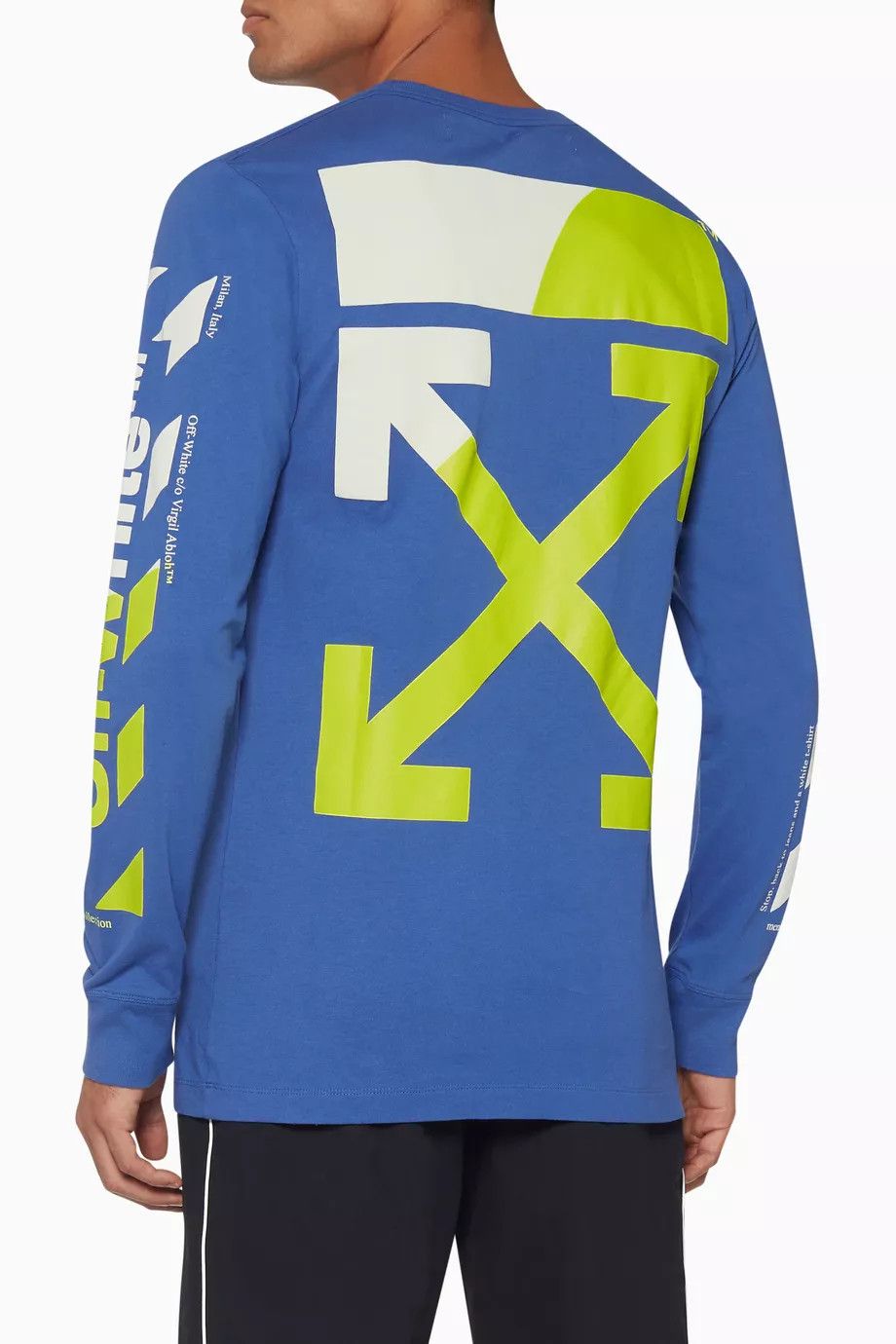 Off-White Blue Diag Split Arrows Logo Long Sleeve T-Shirt Size M / US 6-8 / IT 42-44 - 2 Thumbnail