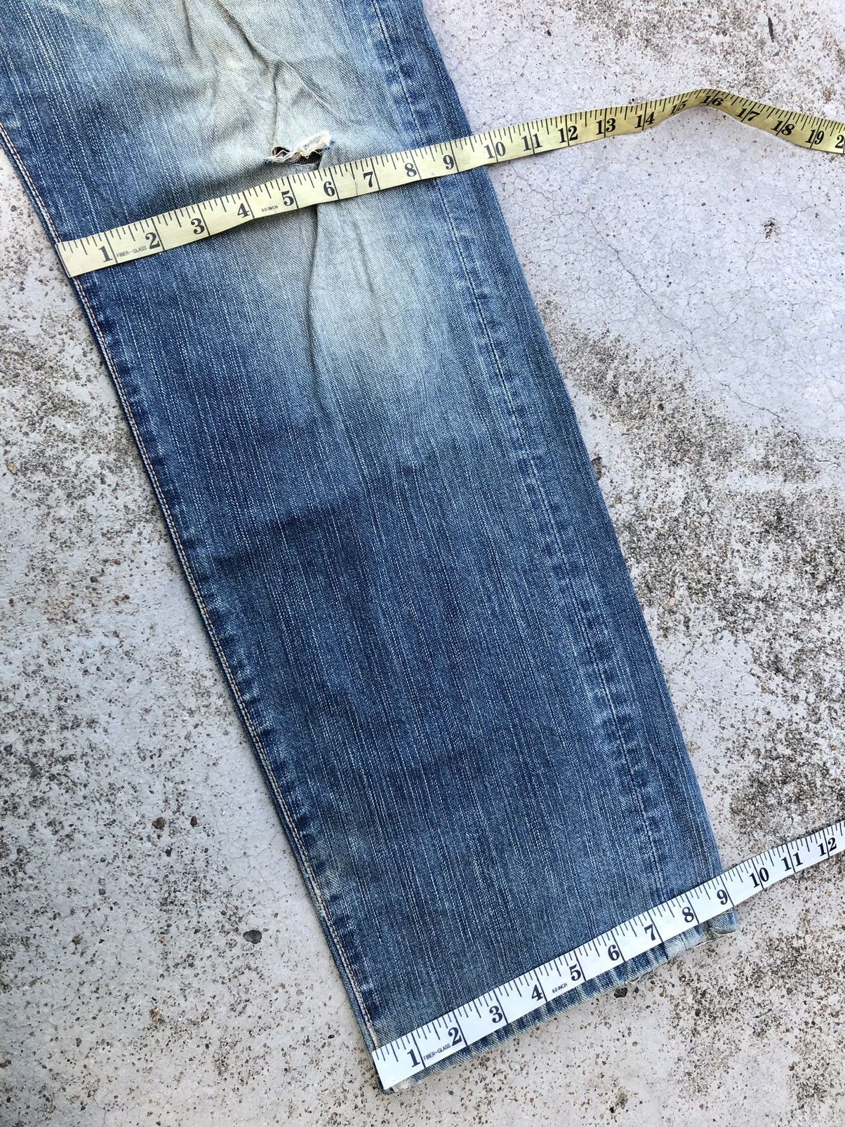 Edwin WIDE LEG⚡️⚡️EDWIN WASHED BLUE DISTRESSED DENIM Size US 31 - 9 Thumbnail