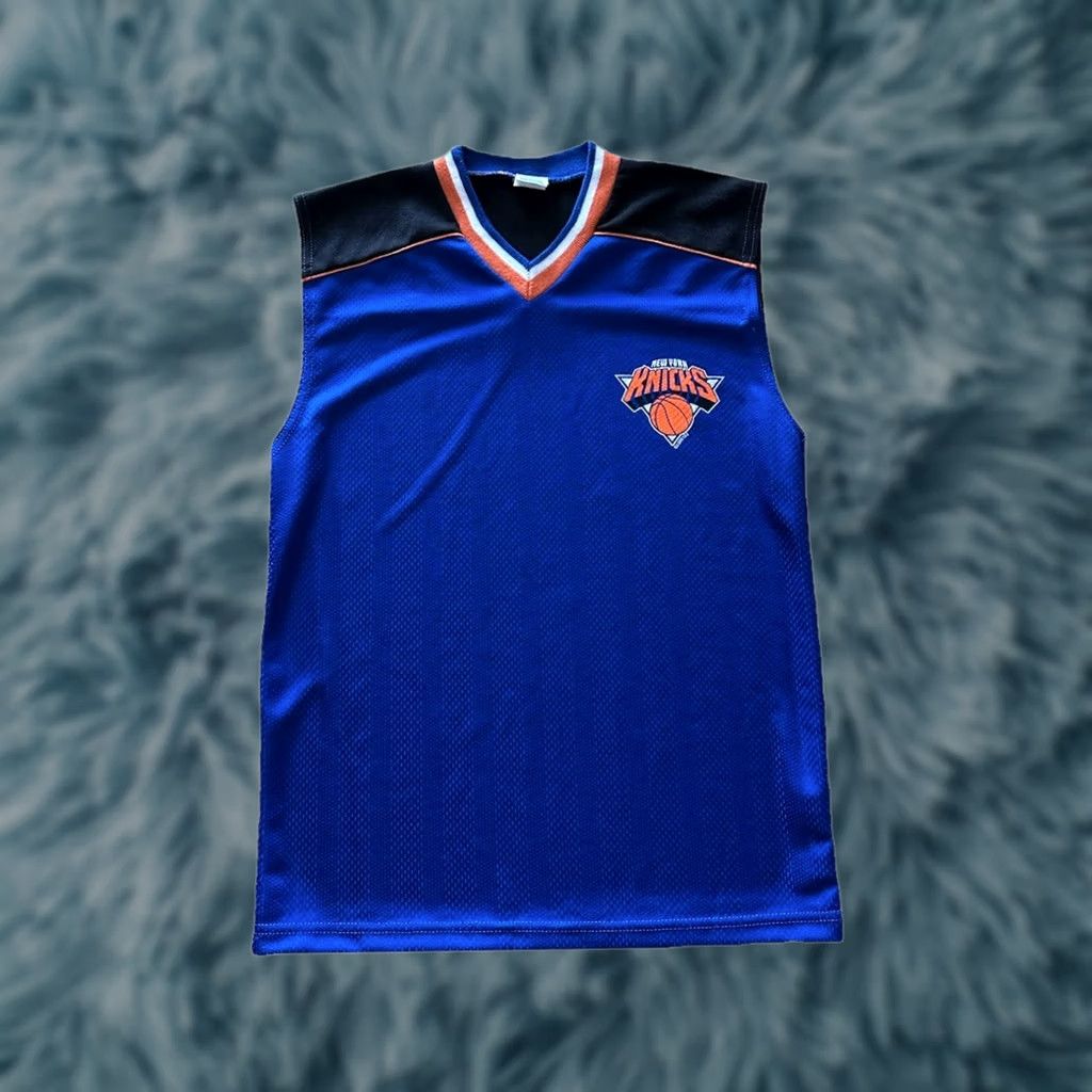 NBA VINTAGE Glasgow New York Knicks Shooting Shirt Basketball Warmup NBA 90s Blue M Mens Size US M / EU 48-50 / 2 - 1 Thumbnail