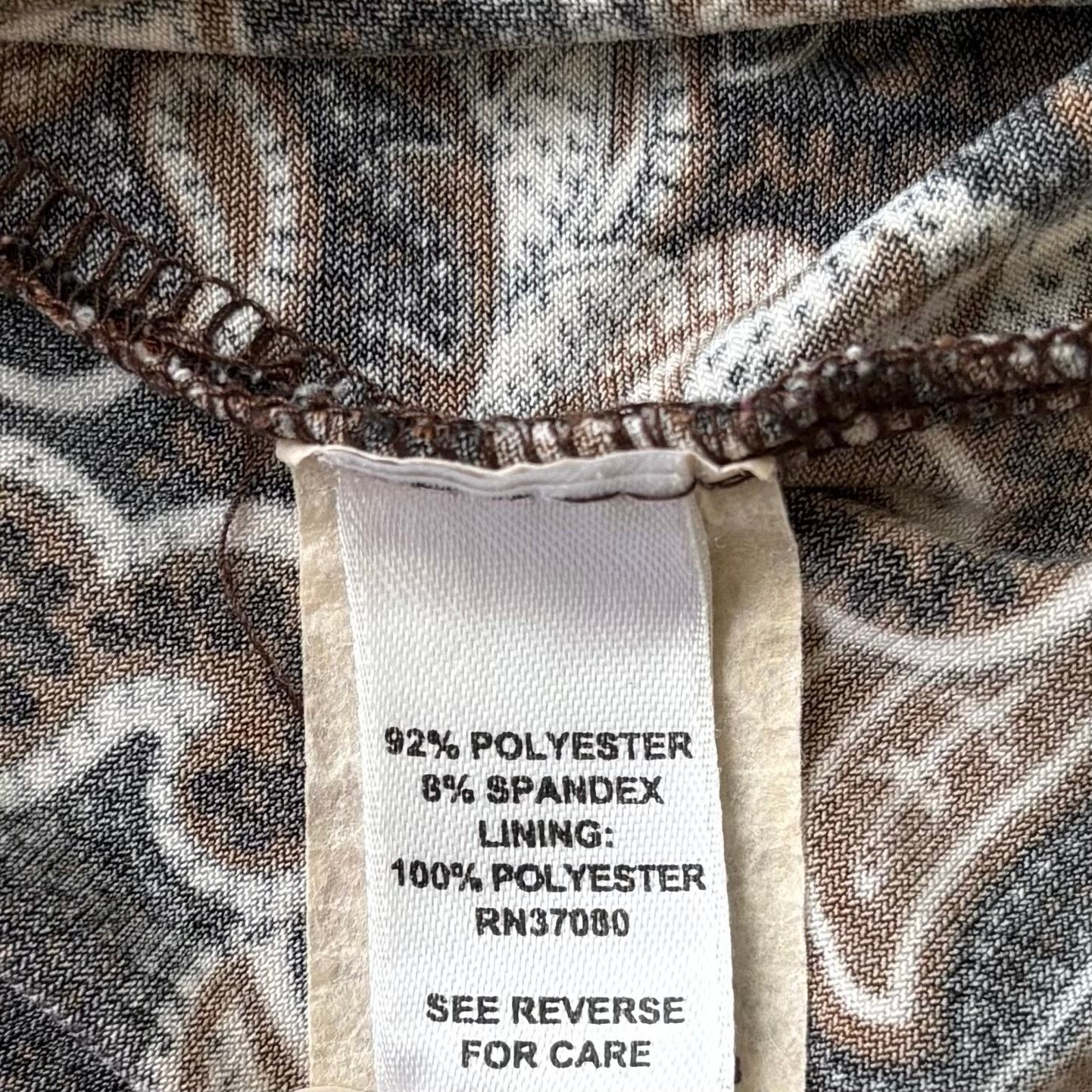 Other Cato Faux Wrap Brown Black White Paisley 3/4 Sleeve Top Size XL / US 12-14 / IT 48-50 - 8 Thumbnail