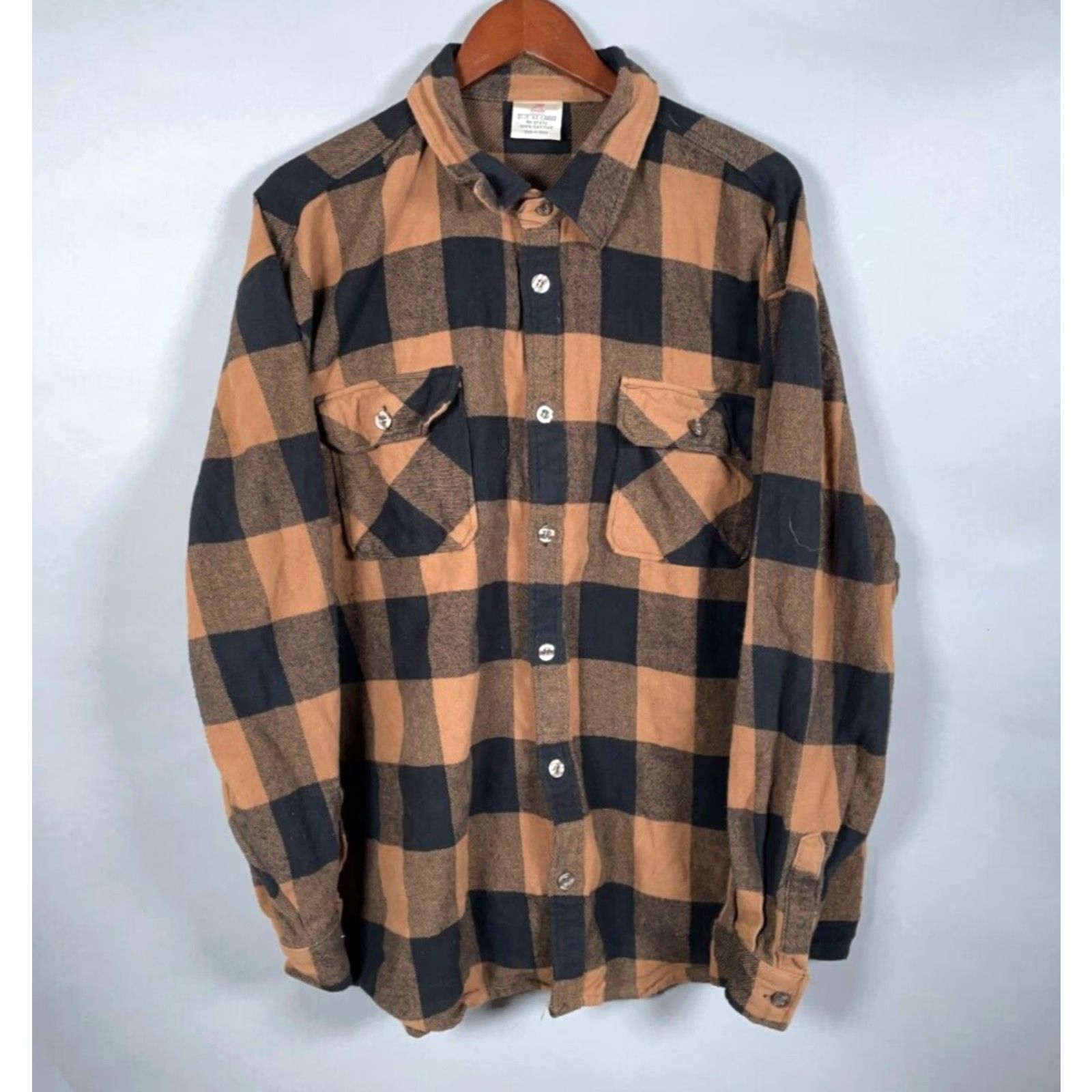 Rothco VINTAGE Rothco Men's Flannel Shirt 4XL Long Sleeve Button-Up Casual Workwear Brown Plaid Winter Size US XXL / EU 58 / 5 - 2 Thumbnail