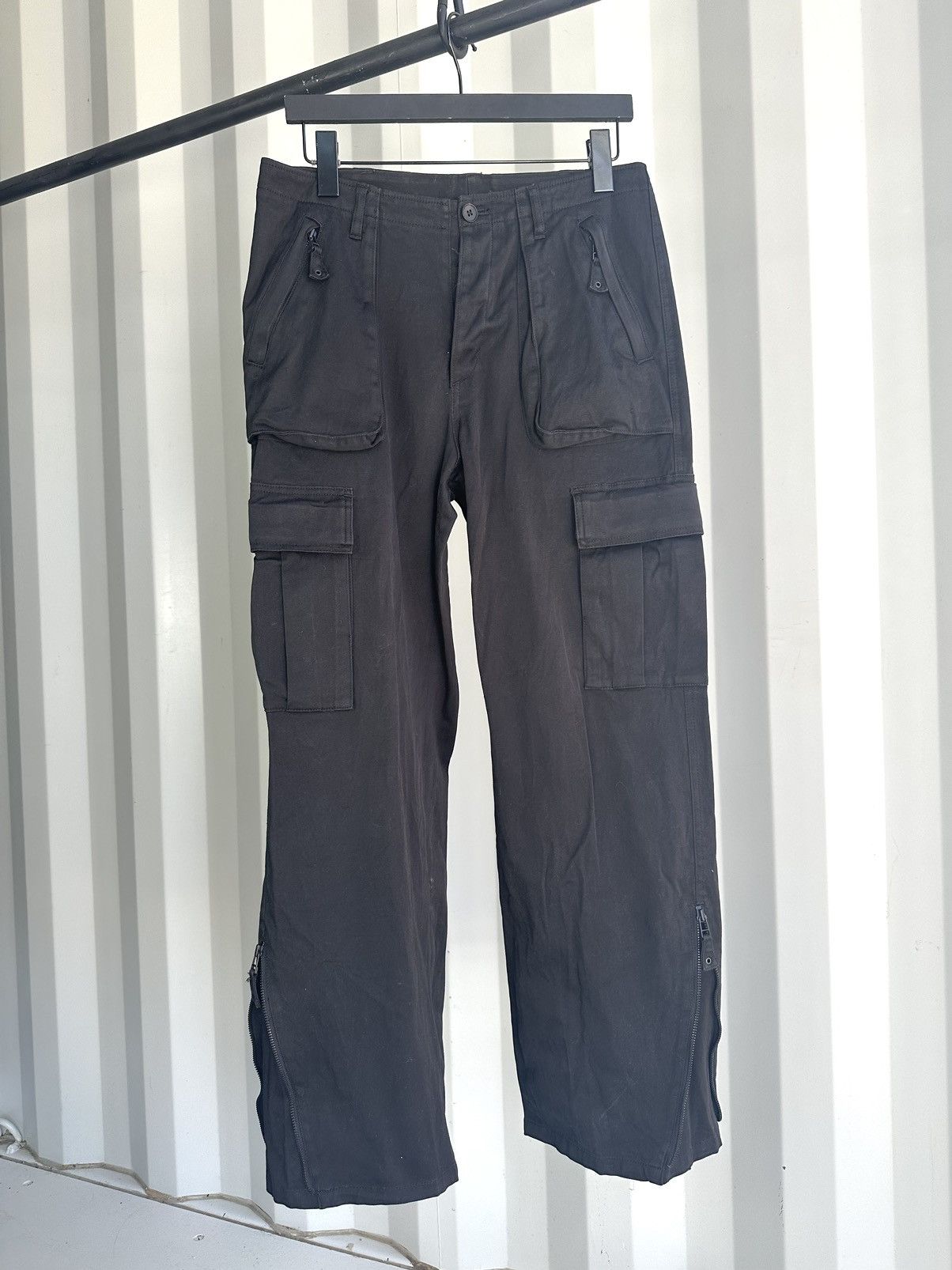 image of Jean Paul Gaultier Cargo Zip Flare Pants in Purple, Men's (Size 31)
