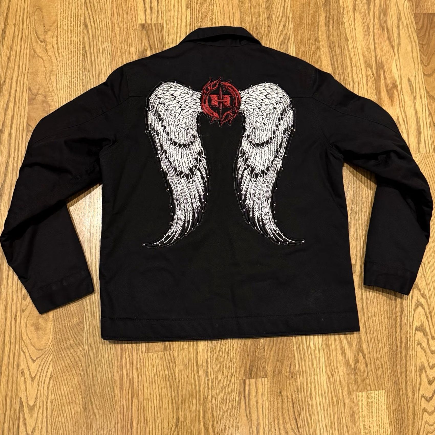 Dickies Dickies Hellanbach Jacket Size S Embroidered Wings Rhinestone Bomber Jacket Black Unisex Adults Zip Full Zip Pockets Logo Collar Style Wing Size US S / EU 44-46 / 1 - 2 Thumbnail