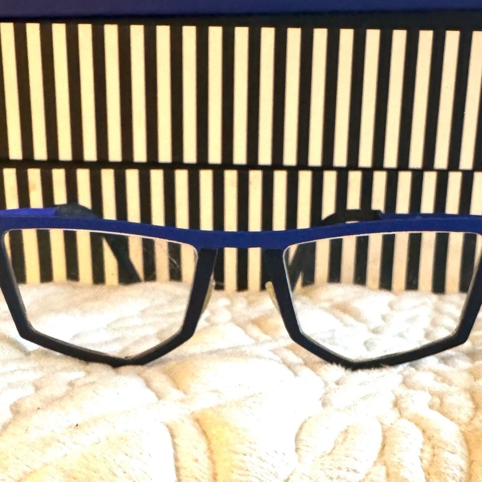 Anne & Valentin Anne et Valentin Blue and Black Geometric Titanium Frames Size ONE SIZE - 3 Thumbnail