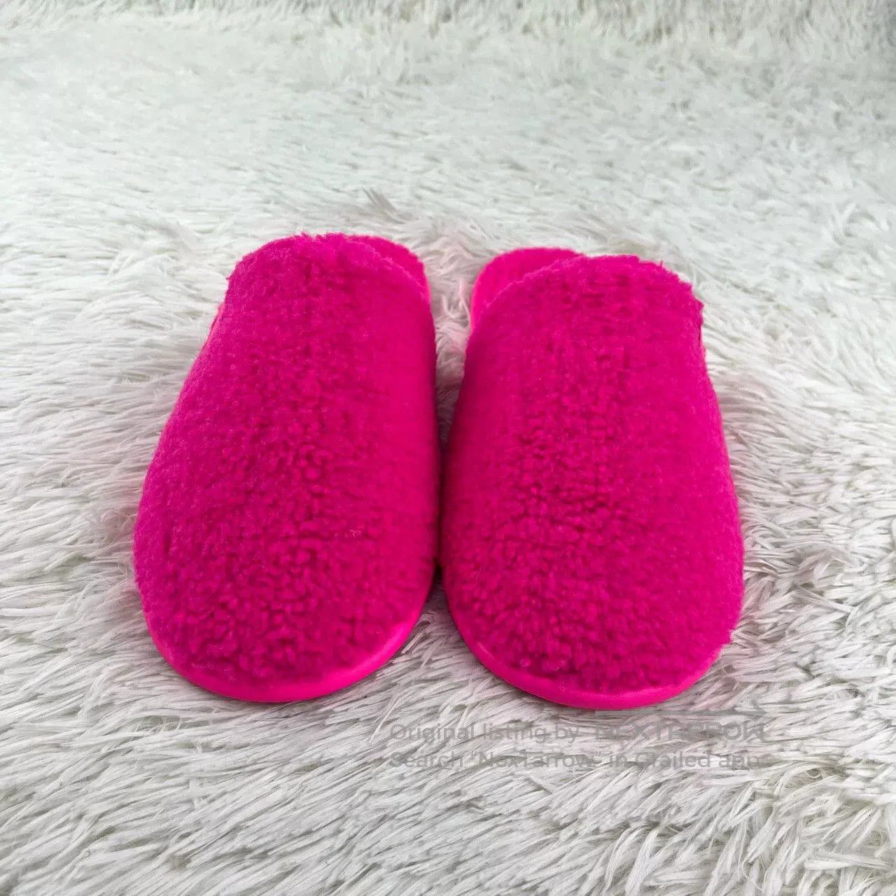 Loewe LOEWE Fleece Flat Slippers Pink. Size US 9.5 / IT 39.5 - 2 Thumbnail