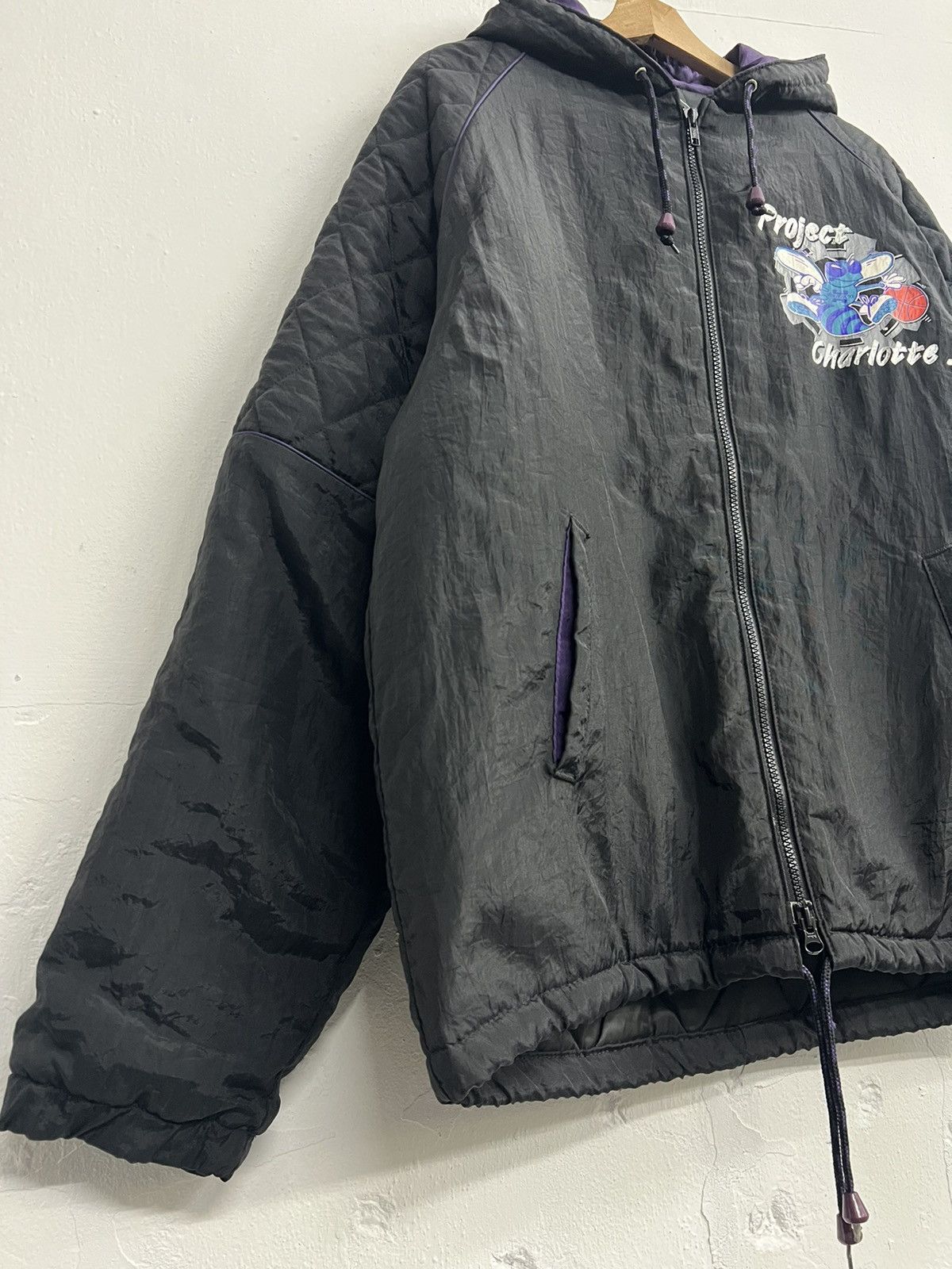 NBA × Vintage Vintage 90s NBA Charlotte Hornets Swingster Jacket Size US L / EU 52-54 / 3 - 5 Thumbnail