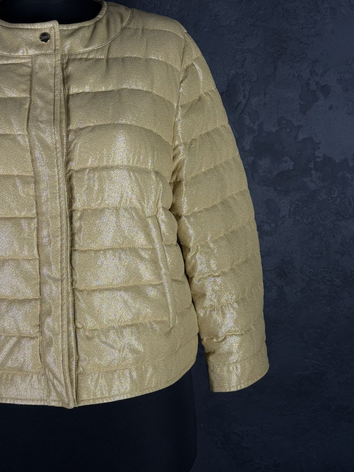 Herno HERNO Lurex Quilted Down Jacket Size L / US 10 / IT 46 - 4 Thumbnail