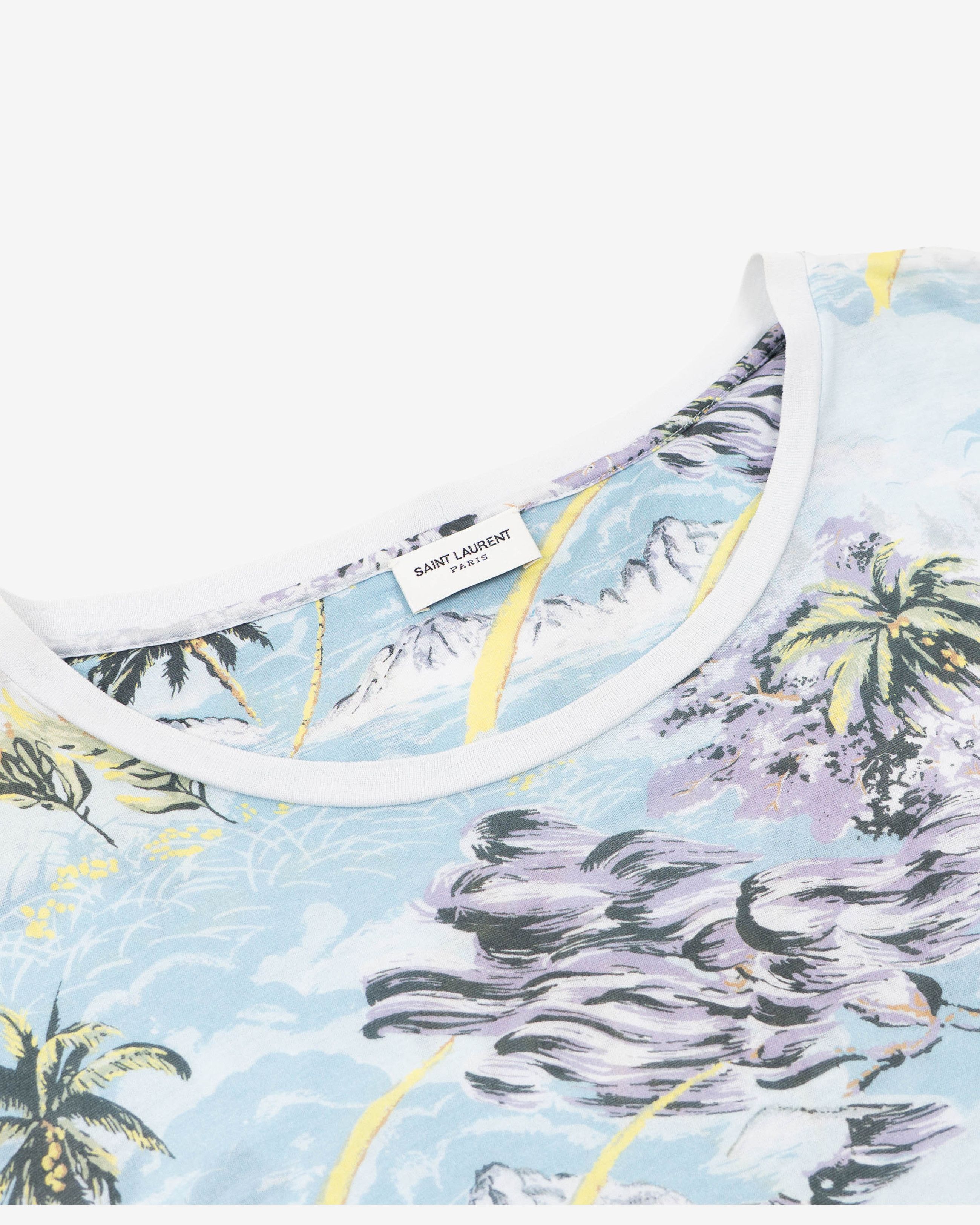 Saint Laurent Paris Blue Floral Hawaiian T-Shirt (SS16) Size US M / EU 48-50 / 2 - 8 Thumbnail