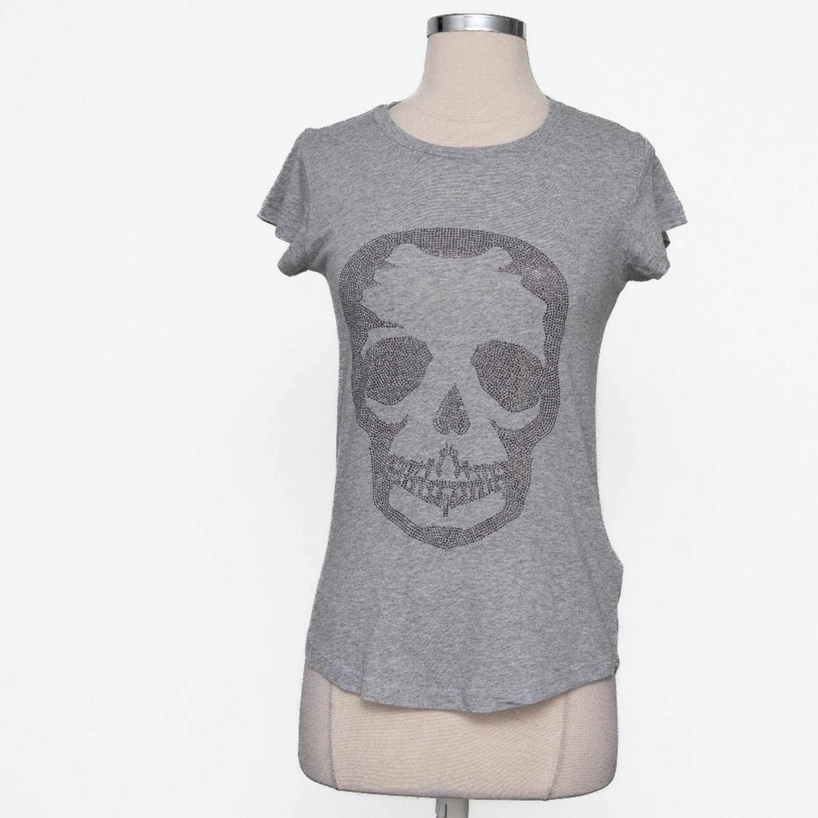 Zadig & Voltaire Zadig & Voltaire - New! Skull Cotton & Modal T-shirt - Navy Size XS / US 0-2 / IT 36-38 - 1 Thumbnail