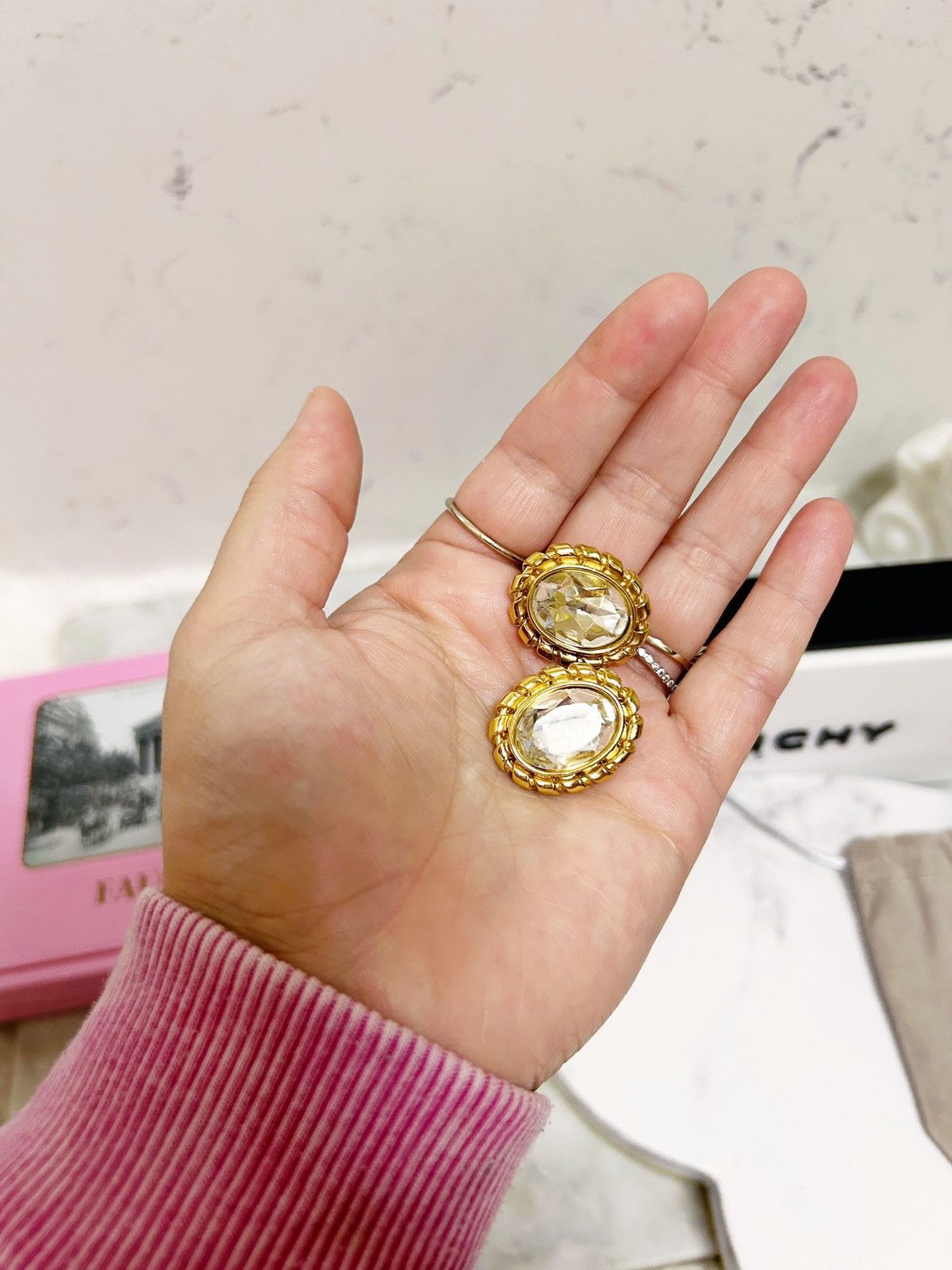 Givenchy Authentic Givenchy RARE Vintage Crystal Statement Earrings Size ONE SIZE - 4 Thumbnail