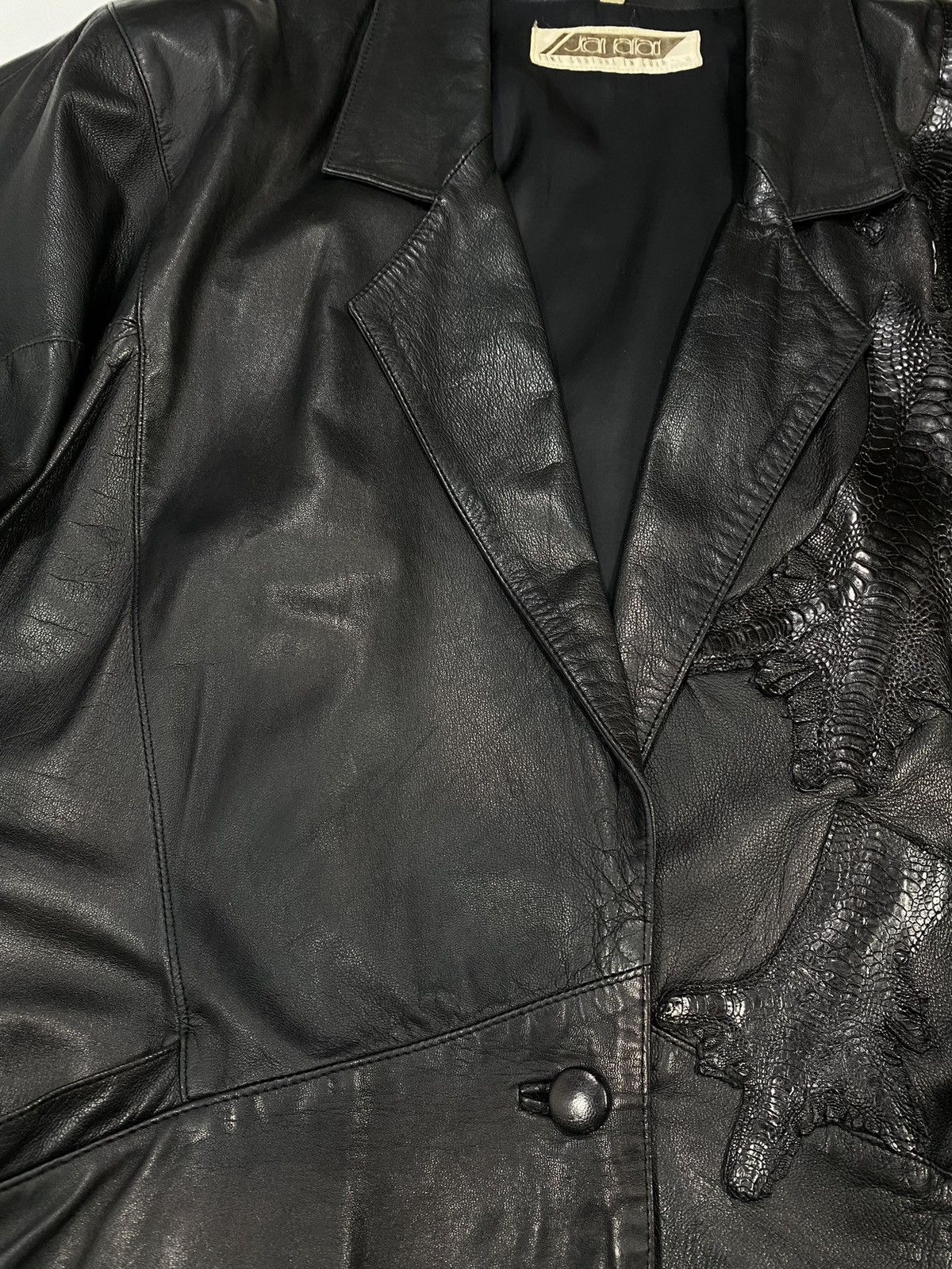 Vintage LASTDROP🔥 Vintage 80s 90s Oversized Leather Crocodile Jacket Size XXL / US 16-18 / IT 52-54 - 23 Thumbnail