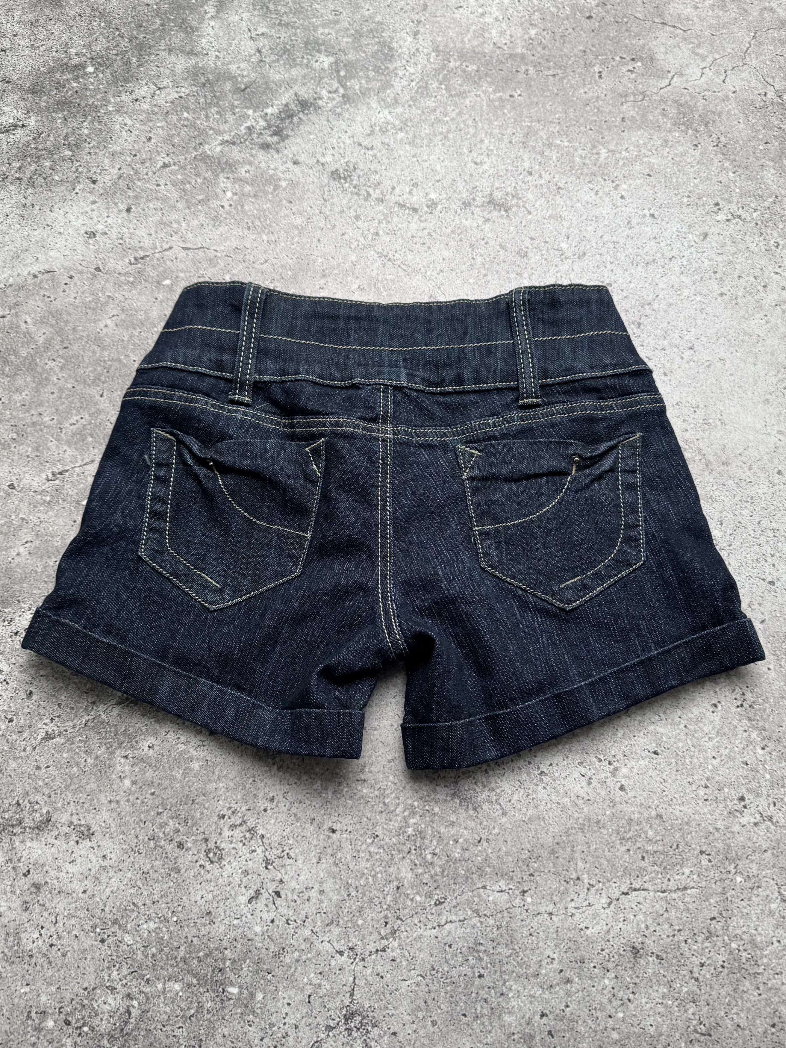 Vintage Vintage Dark Shorts Low Rise Rolled Hem Casual Jean Shorts Size 25" / US 0 / IT 36 - 5 Thumbnail