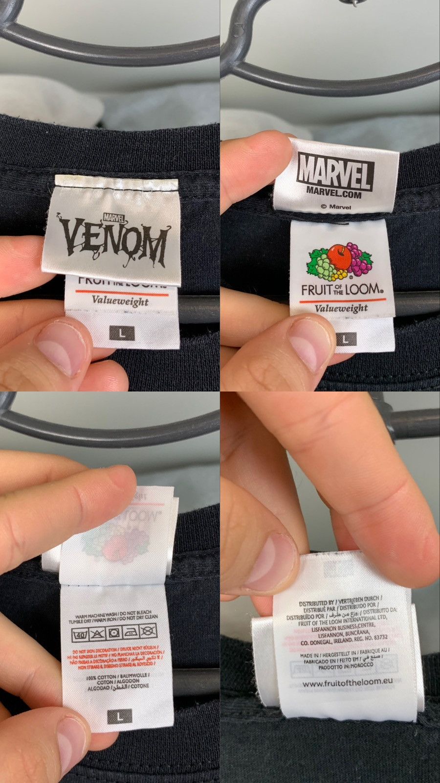 Fruit Of The Loom Y2K Venom Marvel T-shirt Size US L / EU 52-54 / 3 - 4 Thumbnail