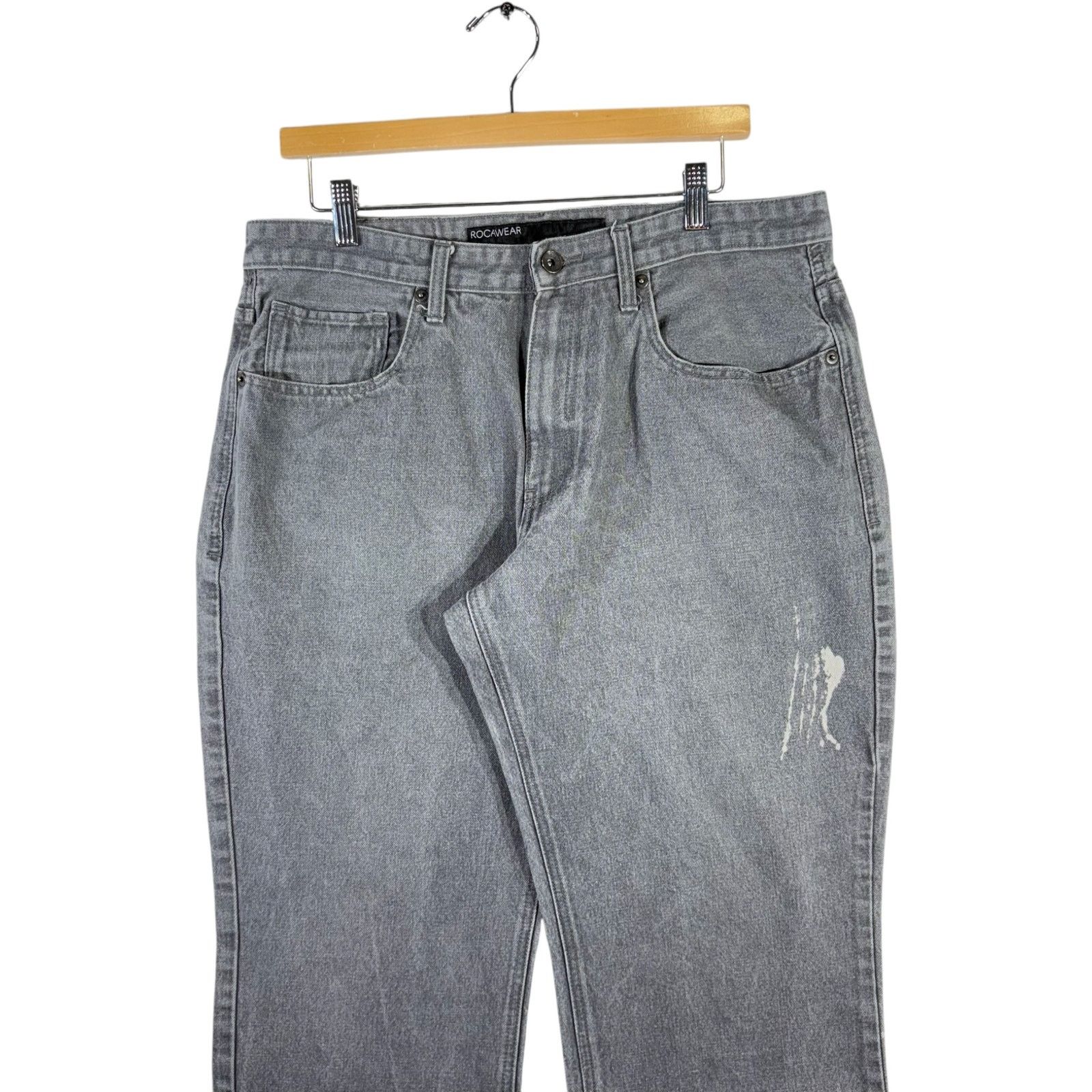 Rocawear Vintage Roca Wear Embroidered Straight Leg Denim Jeans 36x31 Size US 36 / EU 52 - 2 Thumbnail
