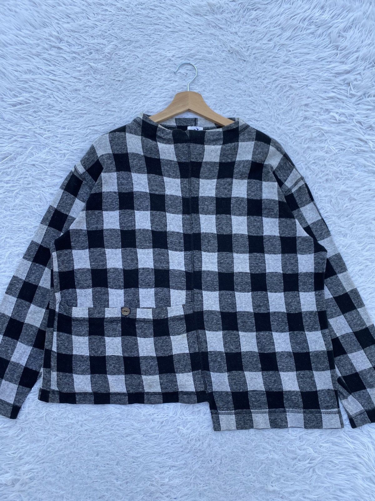 Issey Miyake Rare Vintage Hai Sporting Gear Checkered Flannel Sweater Size M / US 6-8 / IT 42-44 - 4 Thumbnail