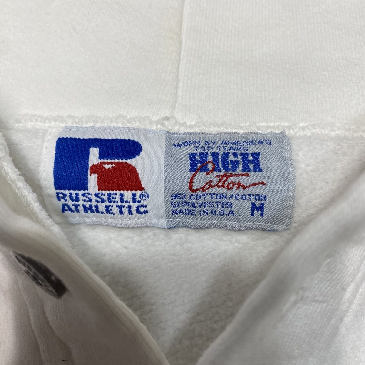 Russell Athletic × Vintage Vintage Russell Athletic White Blank Boxy Hoodie USA Size US M / EU 48-50 / 2 - 4 Thumbnail