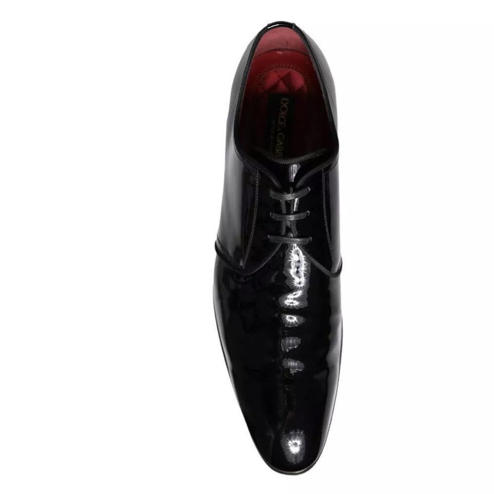 Dolce & Gabbana Dolce & Gabbana Black Patent Leather Derby Men Dress Shoes Size US 9 / EU 42 - 4 Thumbnail
