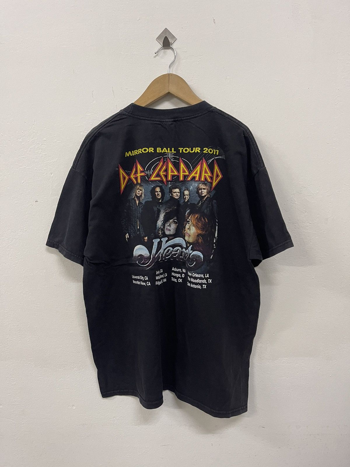 Image of Band Tees x Def Leppard Mirror Ball Tour 2011 Shirt in Black, Men's (Size XL)