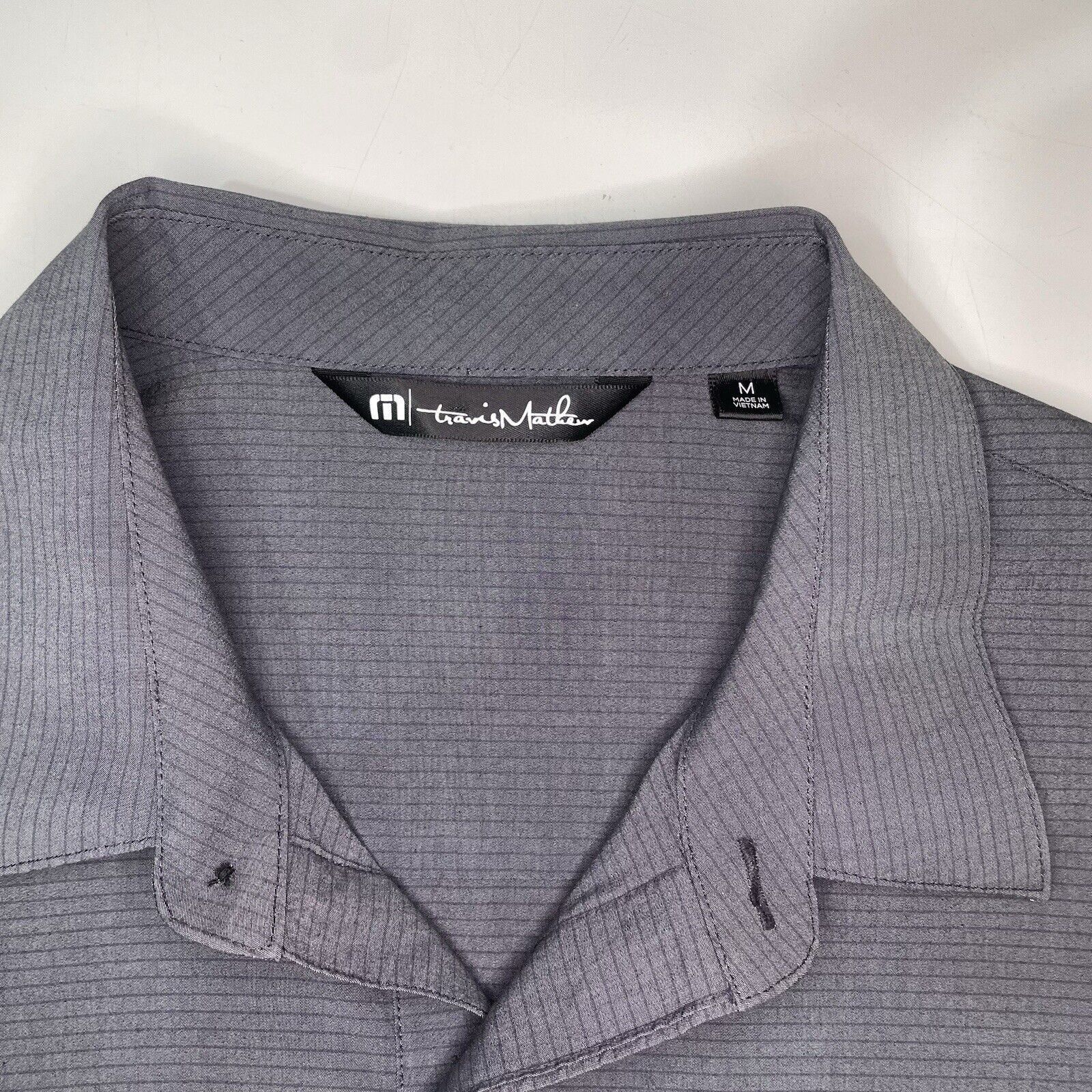 TravisMathew Travis Mathew Men’s M Black Gray Button Up Dress Shirt Size US M / EU 48-50 / 2 - 3 Thumbnail