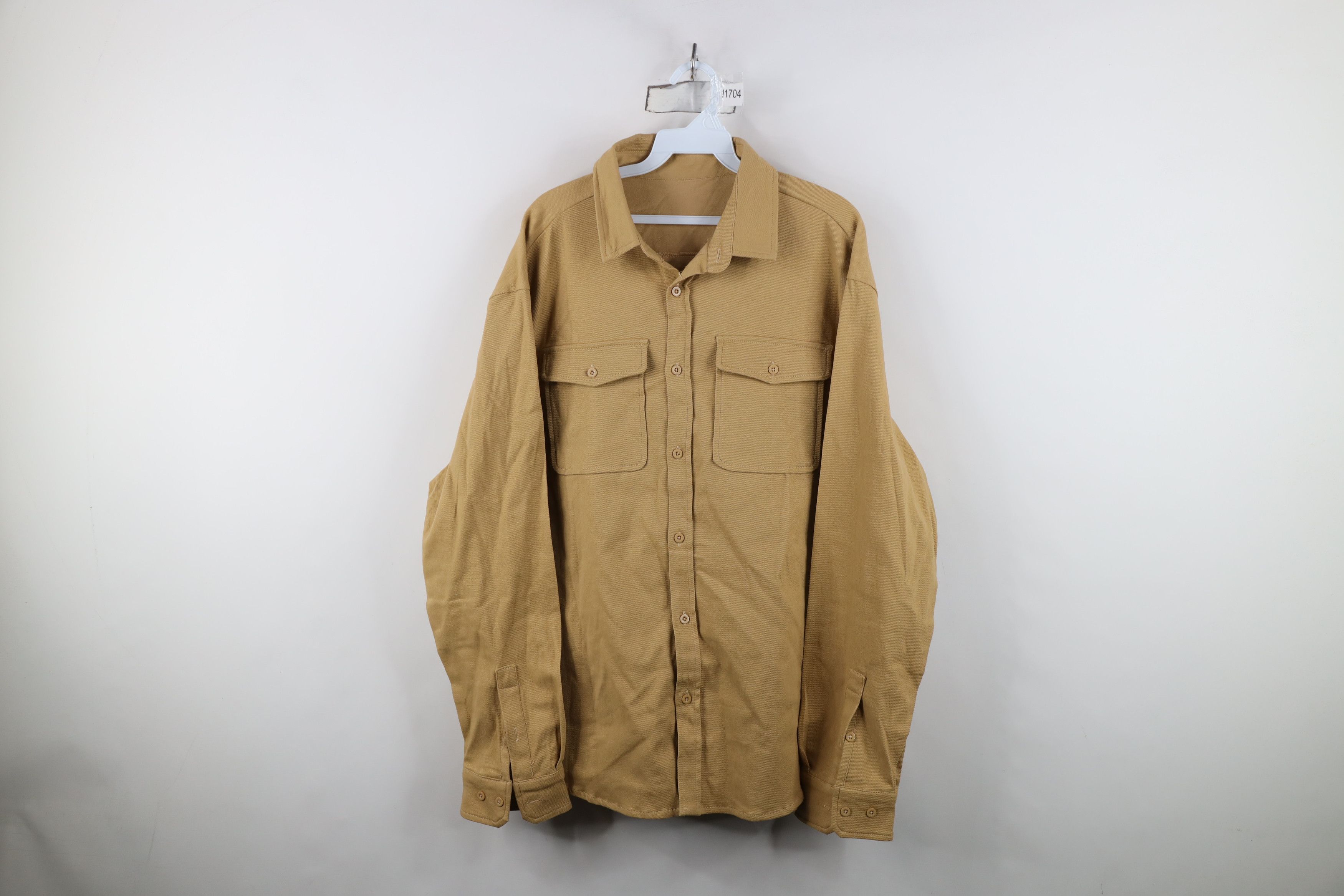 Vintage Vintage 90s Streetwear Heavyweight Collared Button Shirt Size US L / EU 52-54 / 3 - 1 Thumbnail
