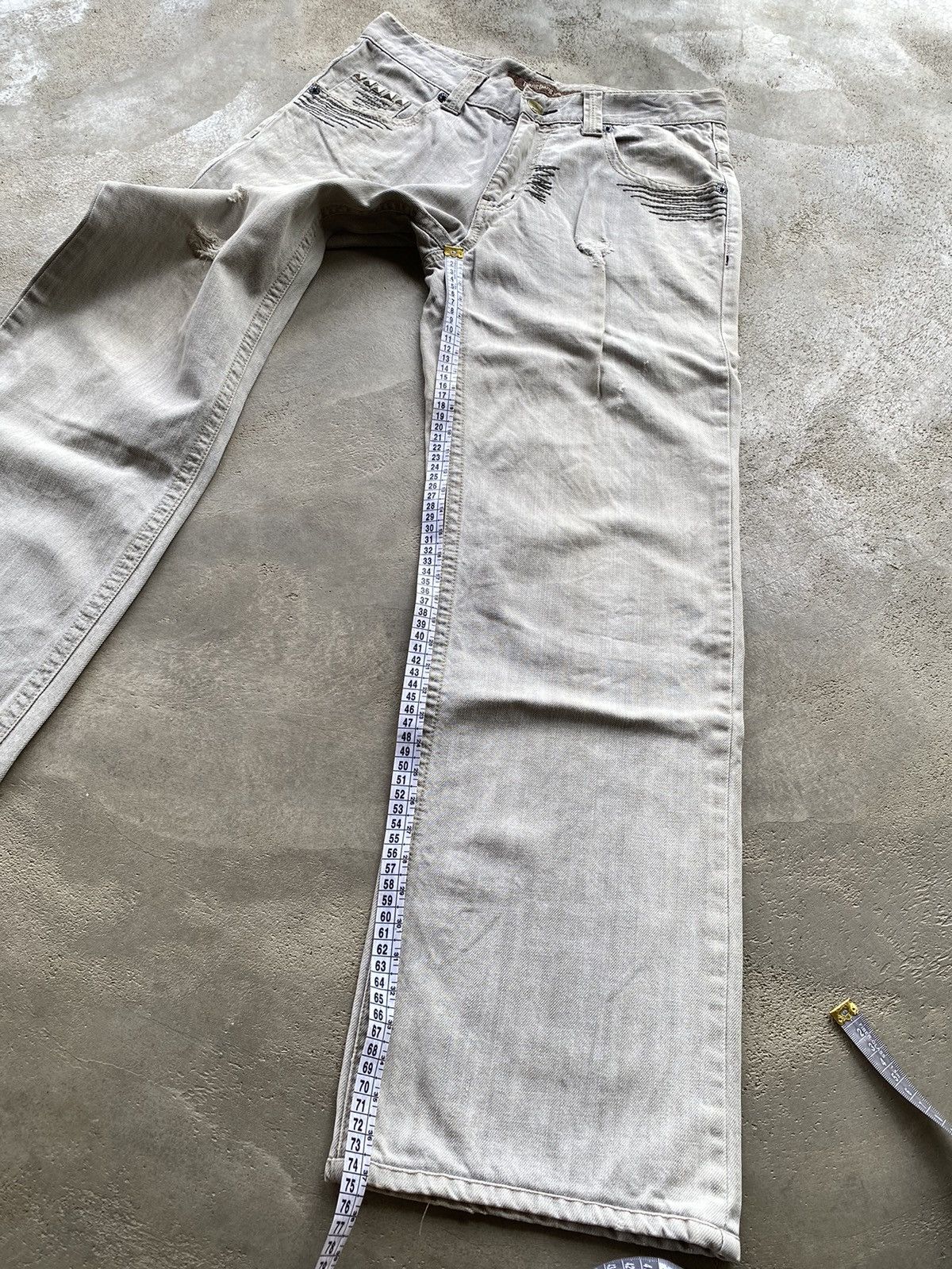 If Six Was Nine × Japanese Brand × Le Grande Bleu (L.G.B.) Bang Bang Ripped Spike Baggy Jeans Size US 31 - 14 Thumbnail
