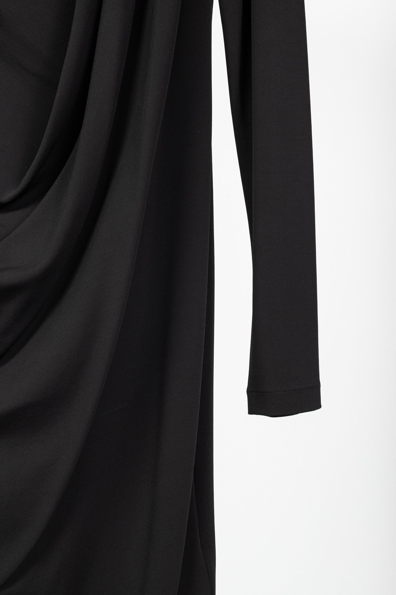 Lafayette 148 Lafayette 148 Black Jersey Draped Long-Sleeve Mini Dress Size M / US 6-8 / IT 42-44 - 6 Thumbnail