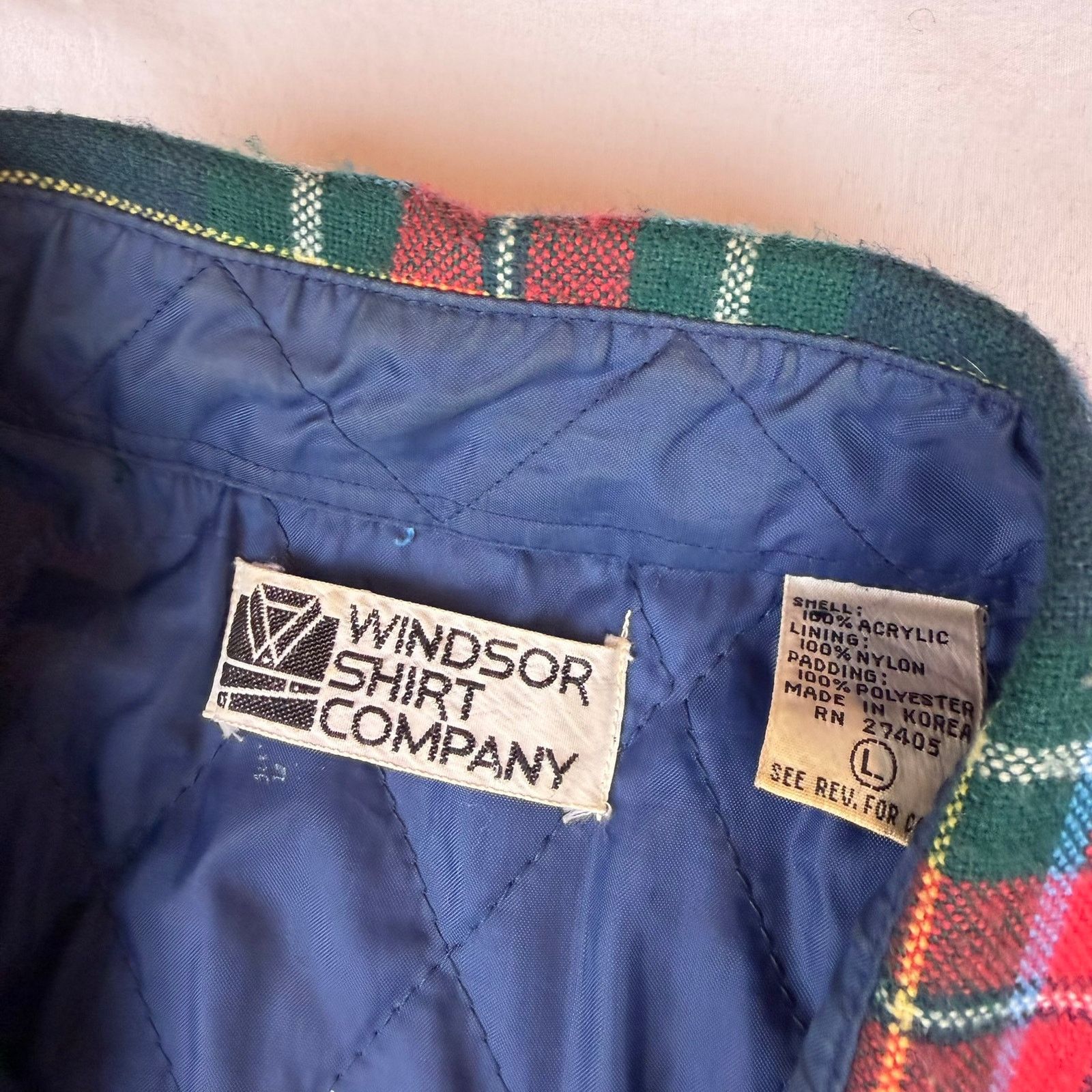 Other Windsor Shirt Co Plaid Quilted Flannel Jacket Size L Size US L / EU 52-54 / 3 - 3 Thumbnail