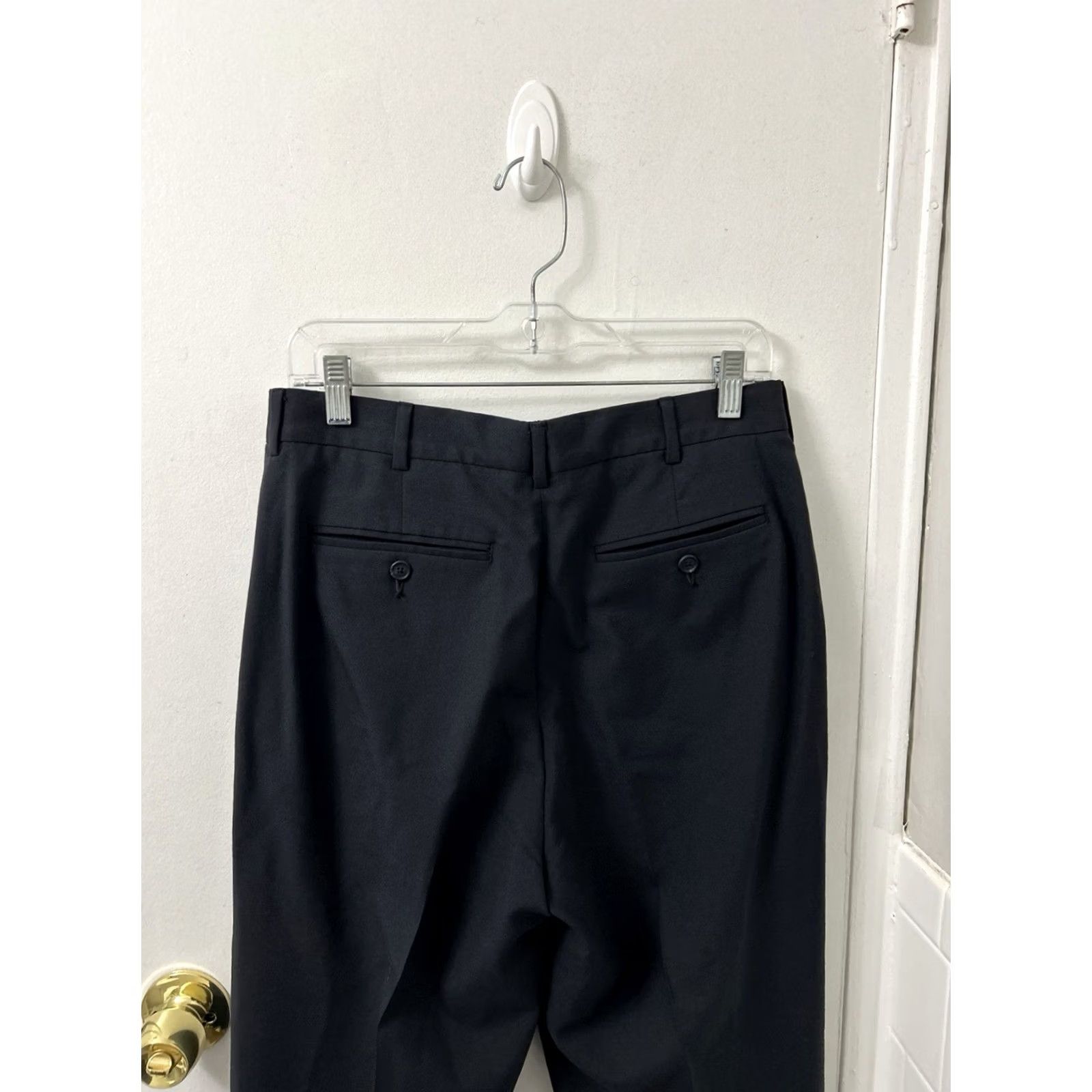 Lands' End Lands' End Dress Pants Mens Regular 30x26 Navy 100% Wool Flat Front Trousers Dress Pants Size US 30 / EU 46 - 7 Thumbnail
