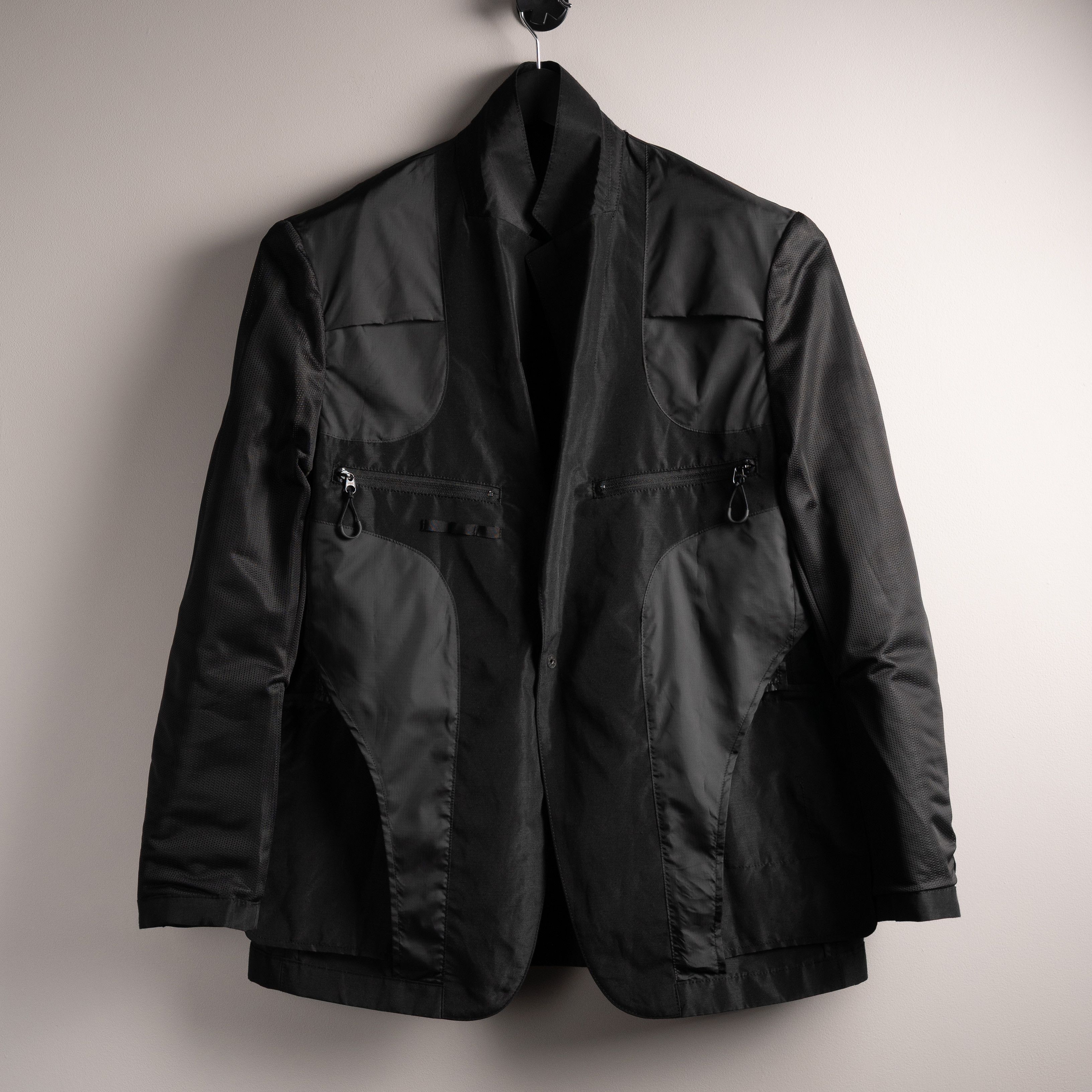 Comme des Garcons Homme Comme Des Garcons Homme SS25 Shimmer Technical Blazer Black Size US L / EU 52-54 / 3 - 3 Thumbnail