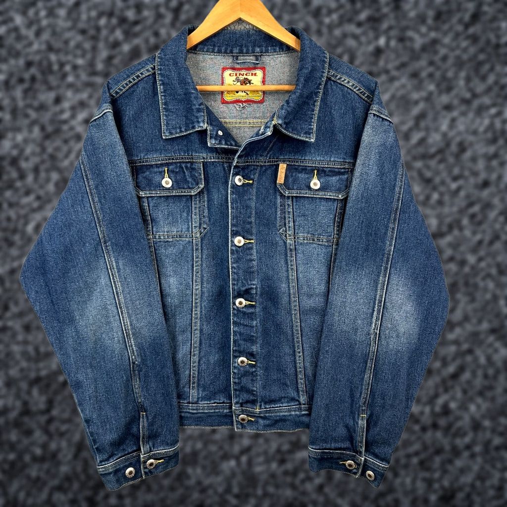 Vintage Cinch Denim Jacket Medium Classic Cowboy Collection Western Blue Denim Jacket Mens M Casual Size US 31 - 1 Thumbnail