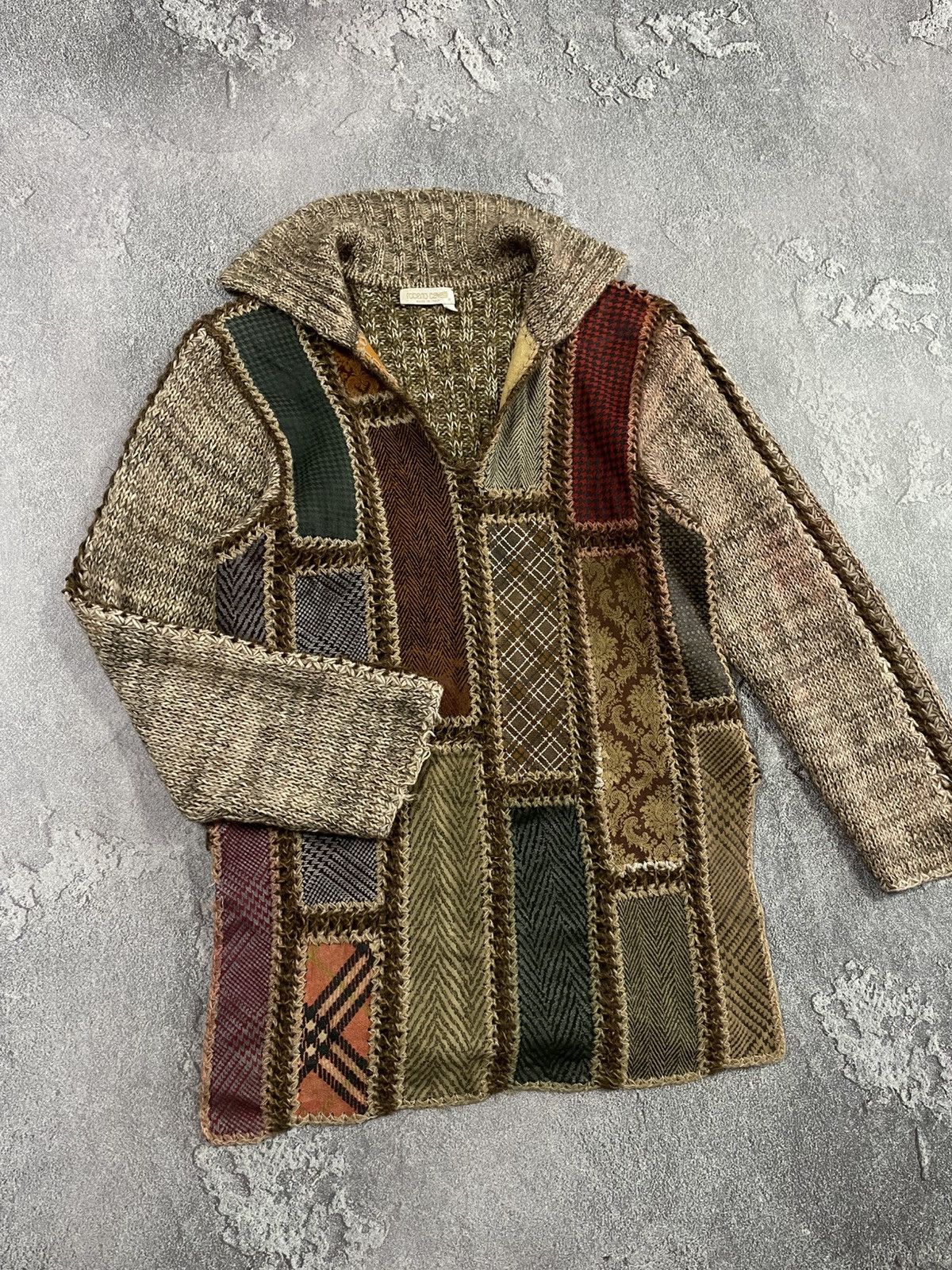 Roberto Cavalli Rare Roberto Cavalli Patchwork Leather Mohair Knit Sweater Size M / US 6-8 / IT 42-44 - 12 Thumbnail