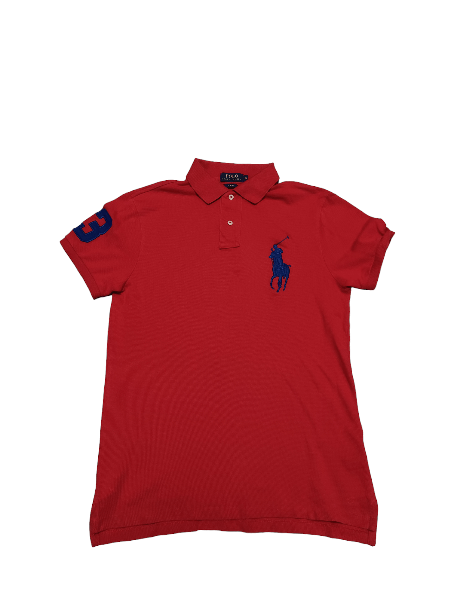 Pre-owned Polo Ralph Lauren T Vintage Embroidered Logo Polo Shirt In Red