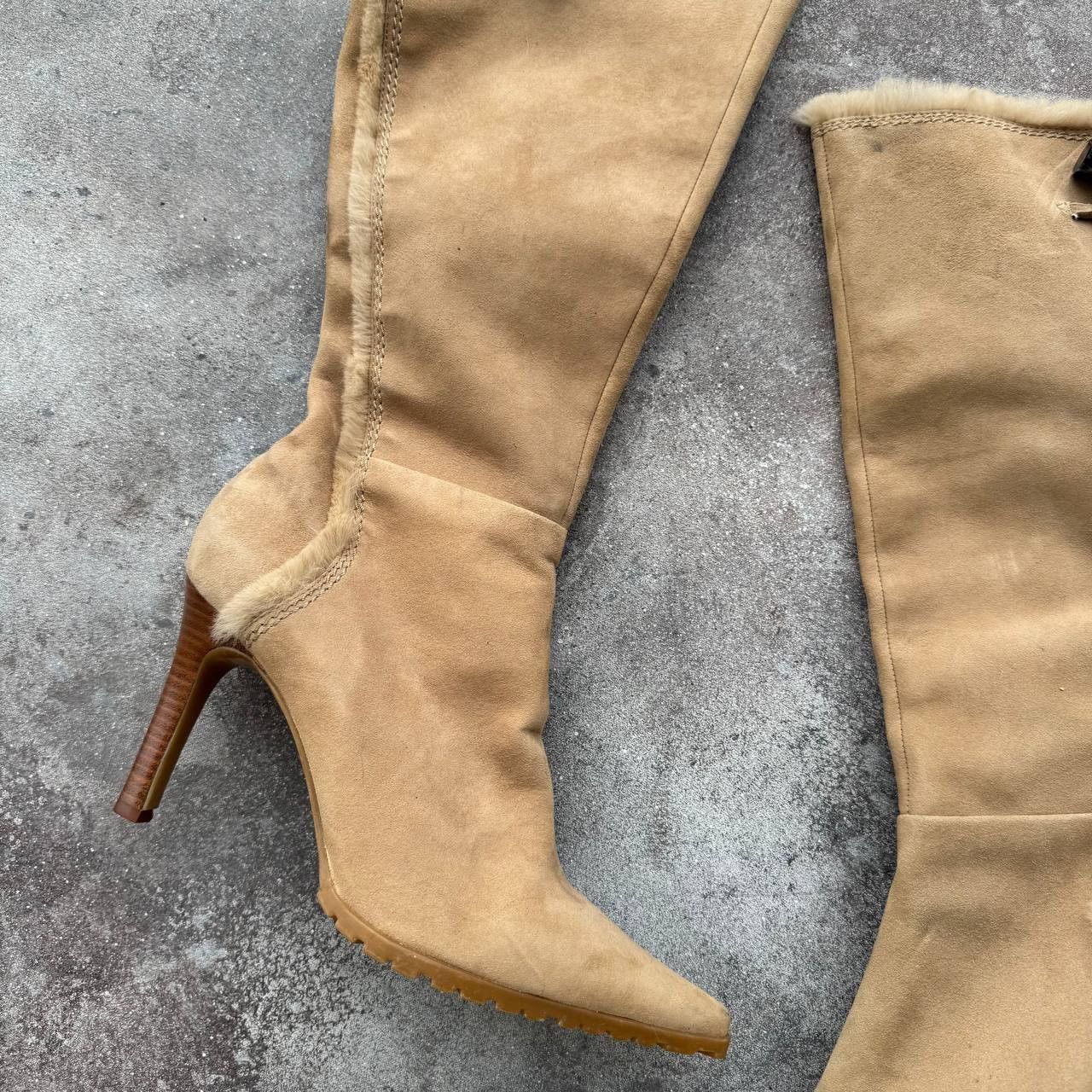 Hysteric Glamour Nine West Y2K Faux Fur Details Suede Leather Heels Boots Size US 9 / IT 39 - 4 Thumbnail