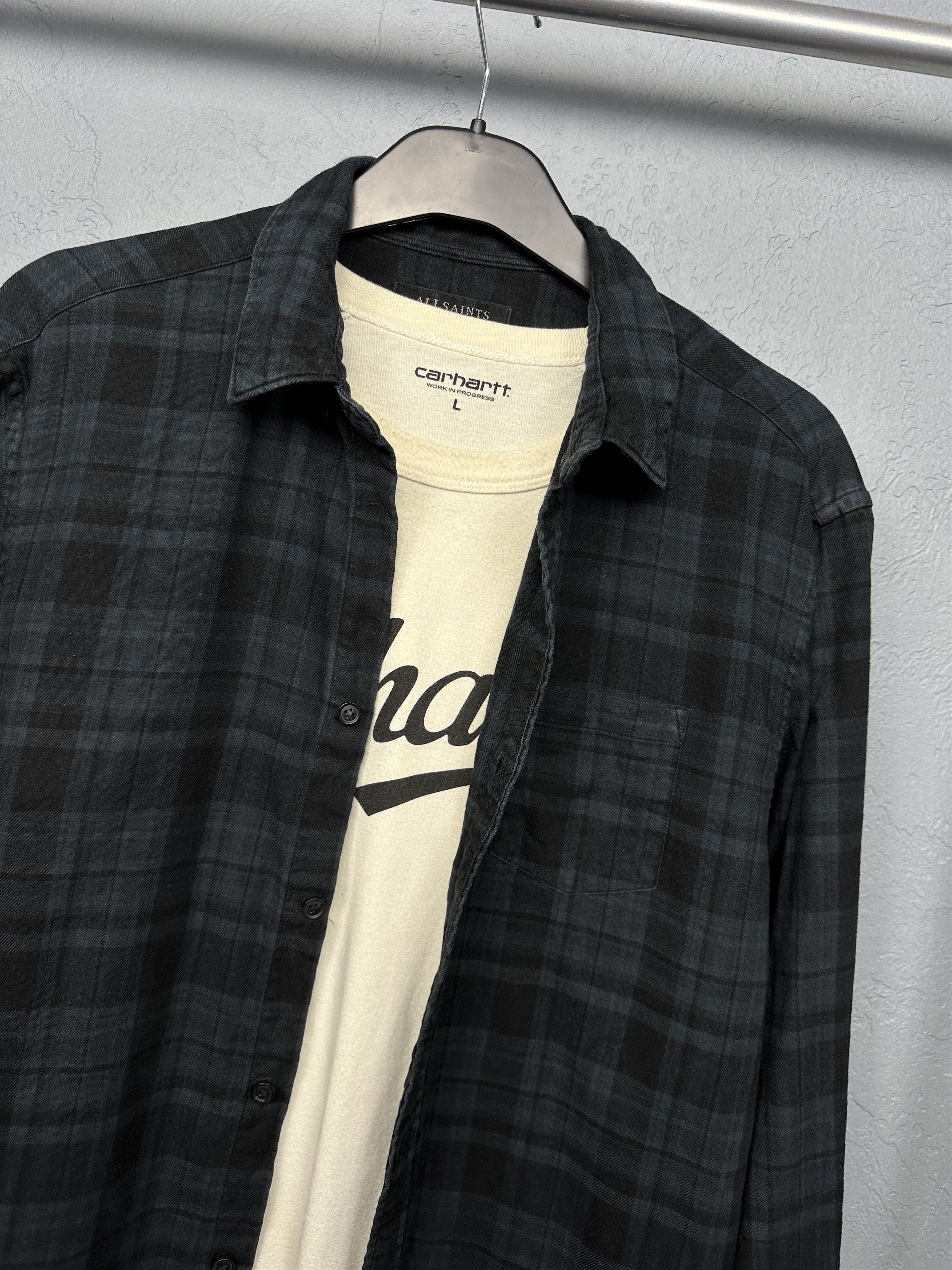 Allsaints Allsaints Metzger Mens Flannel Plaid Shirt Size US S / EU 44-46 / 1 - 2 Thumbnail