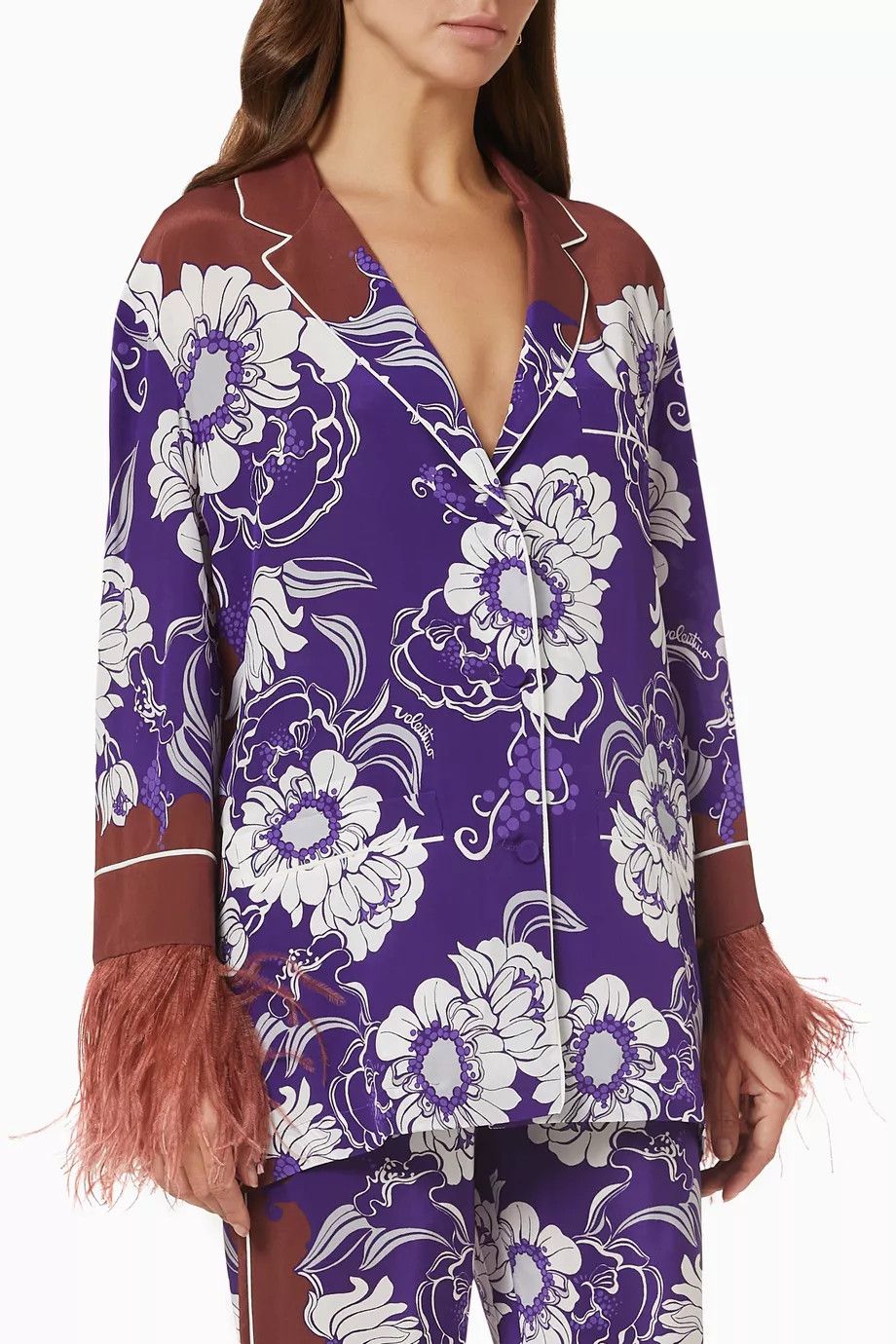 Valentino o1y0326 Floral-Print Shirt in Multicolor Size XS / US 0-2 / IT 36-38 - 1 Thumbnail
