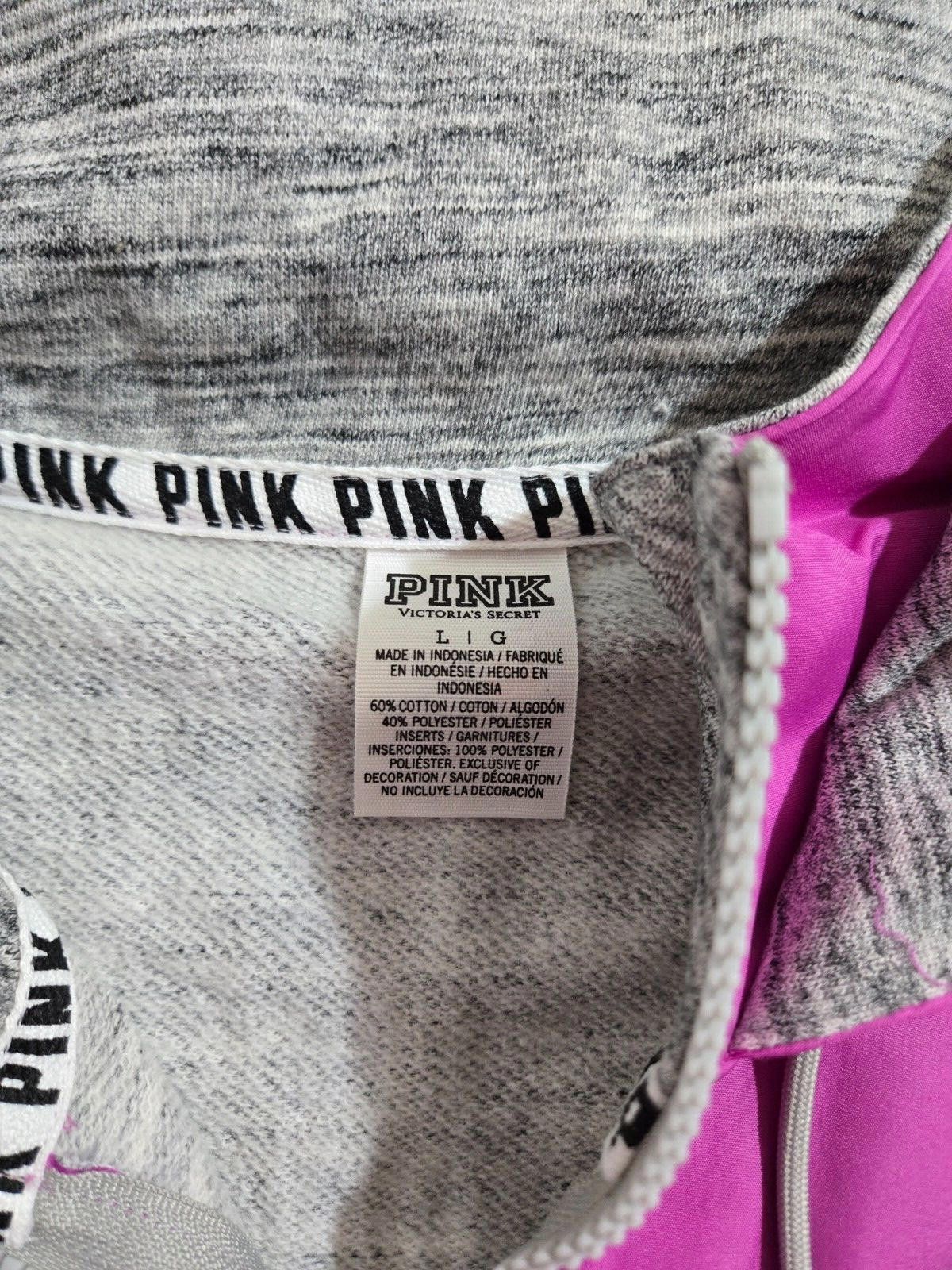 Designer Victoria's Secret PINK Part Anorak Windbreaker Half Zip NEW Size L / US 10 / IT 46 - 4 Thumbnail