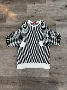 Supreme Supreme "Back Logo Sweater" (Checkerboard) Size US XL / EU 56 / 4 - 1 Thumbnail