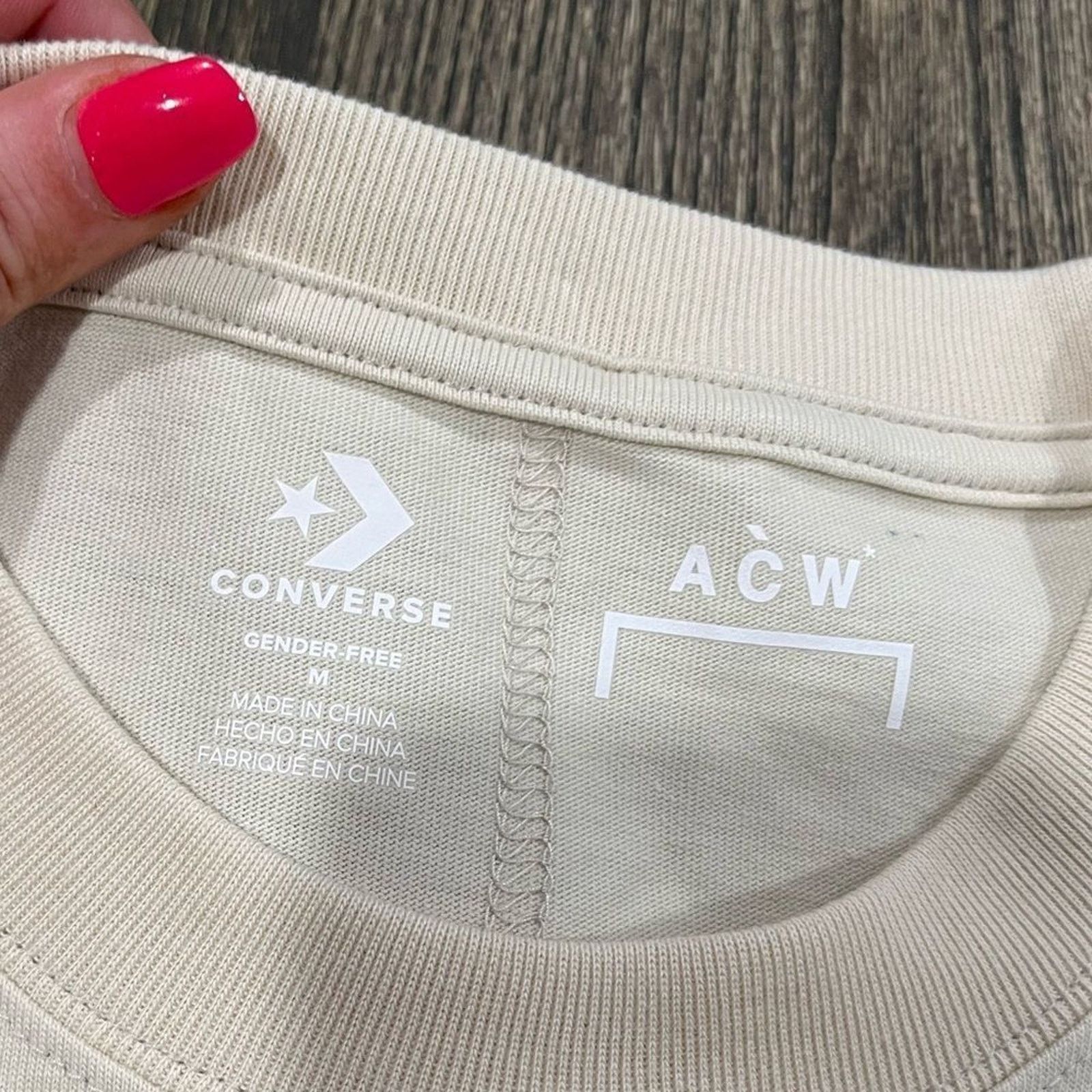 Converse NWT ACW x Converse Tee Short Sleeve Crewneck T-Shirt Stone M Size US M / EU 48-50 / 2 - 3 Thumbnail