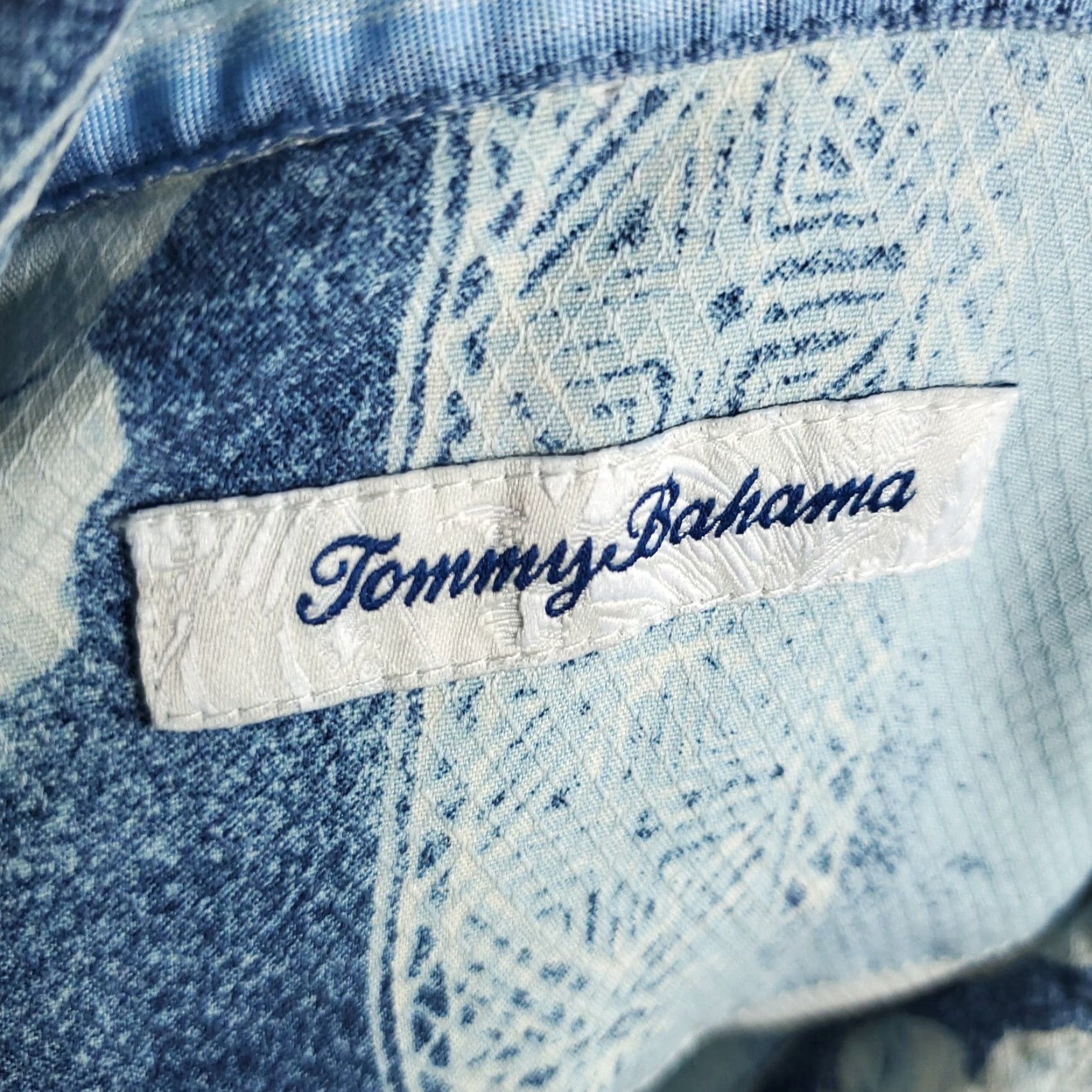 Tommy Bahama Tommy Bahama Shirt Mens Large Blue Floral Stripe Hawaiian Short Sleeve Button Up Size US L / EU 52-54 / 3 - 7 Thumbnail