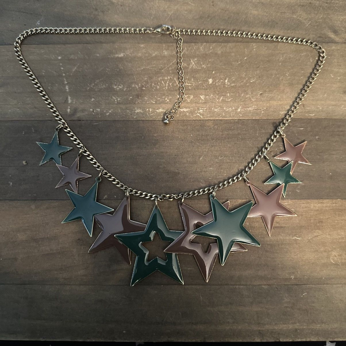 Other Reversible gold tone brown and green stars dangle necklace Size ONE SIZE - 3 Thumbnail