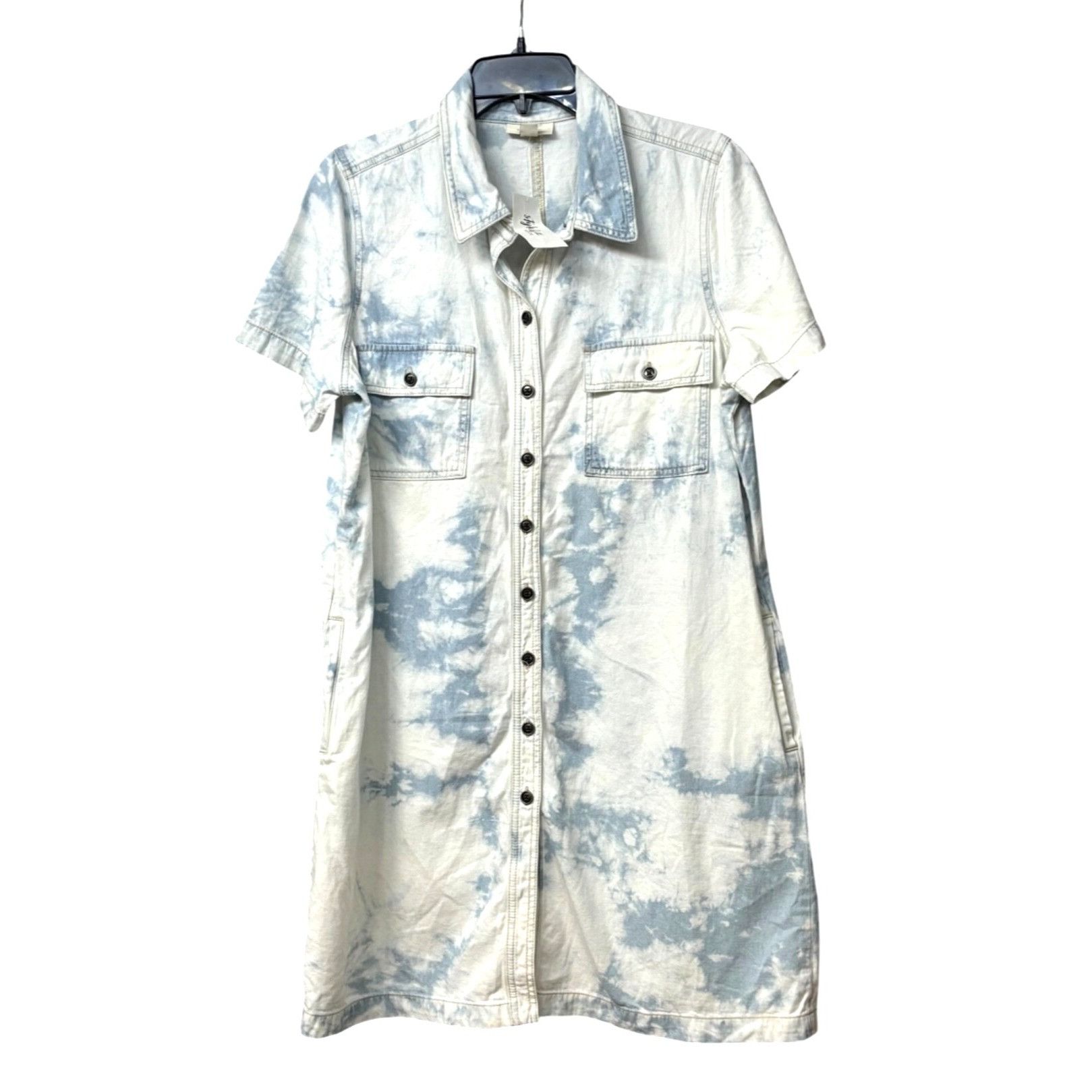 Style & Co Style & Co Petite Cotton Denim Shirtdress, Bleached Wash, 16 Size ONE SIZE - 2 Thumbnail