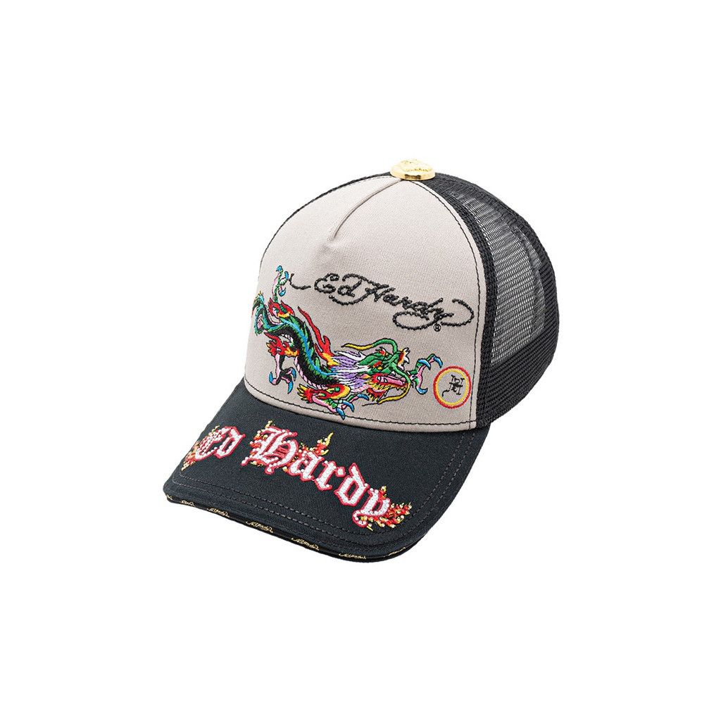 Ed Hardy Unisex Ed Hardy Majestic Dragon Trucker Cap Size ONE SIZE - 1 Thumbnail