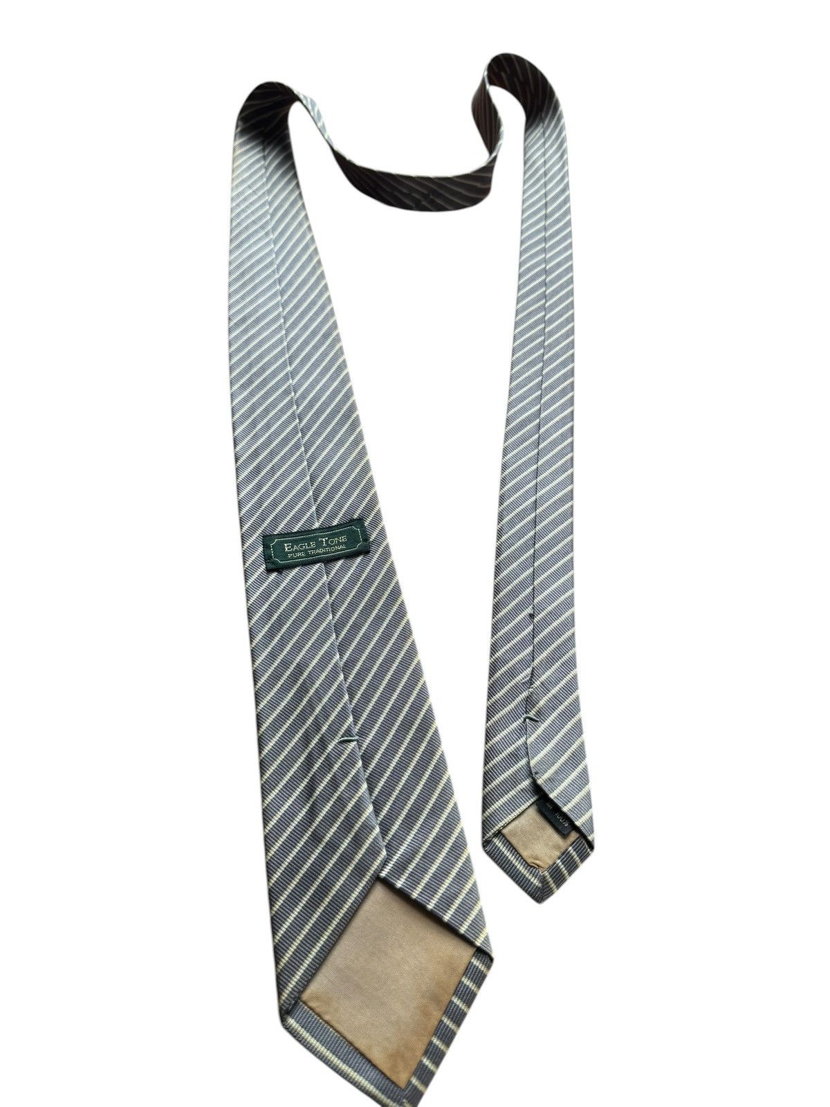 Other EAGLE TONE Vintage Gray Silk Stripe Tie Size ONE SIZE - 7 Thumbnail
