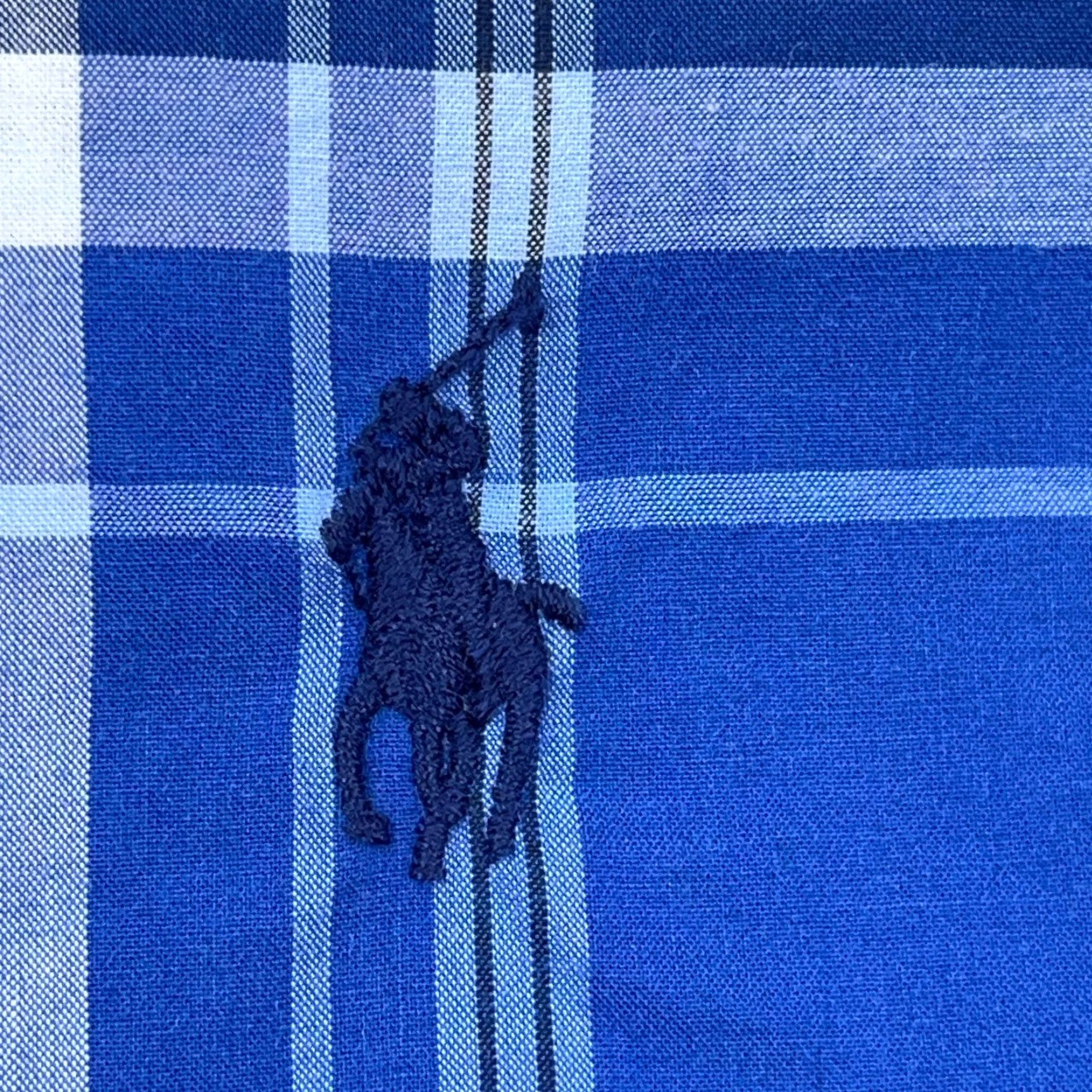 Ralph Lauren Ralph Lauren Shirt Men Large Blue Plaid Button Up Dress Poplin Stretch Cotton B2 Size 42R - 5 Thumbnail