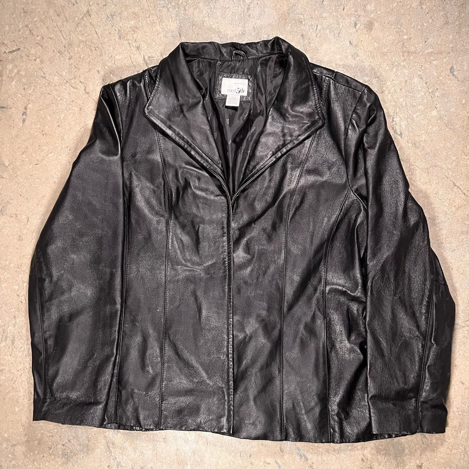 Vintage East 5th Women's Black Genuine Leather Long Sleeve Size 2XL Size XXL / US 16-18 / IT 52-54 - 1 Thumbnail
