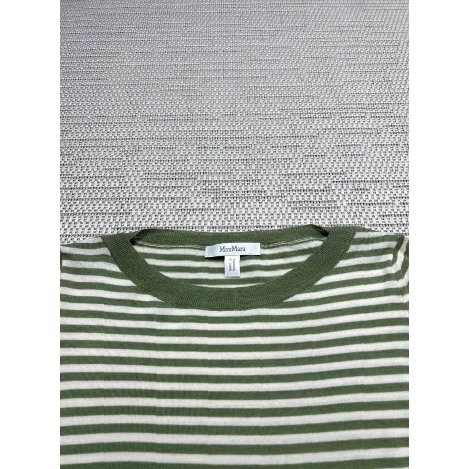 Max Mara Max Mara Shirt Womens S Green Wool Knit Pullover Striped Crew Neck Casual Knit Pullover 90s? Size S / US 4 / IT 40 - 2 Thumbnail