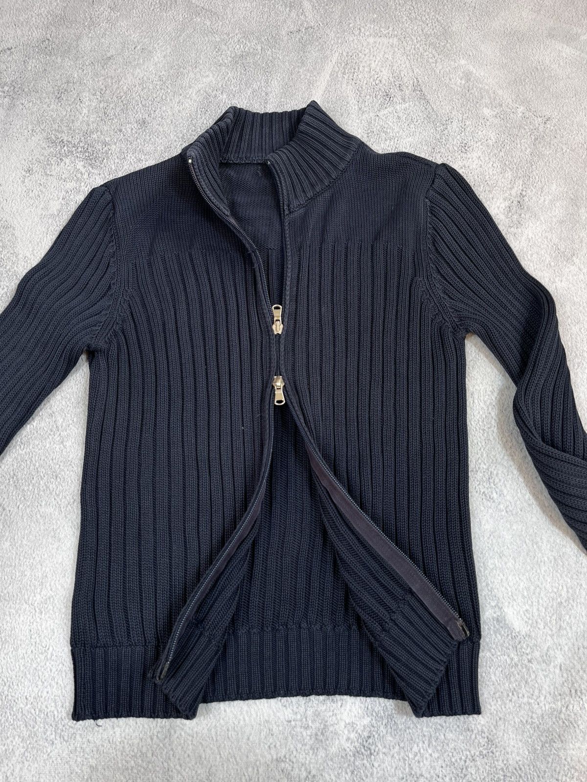 Japanese Brand × Vintage Vintage Y2K ribbed zip up Japanese style sweater size S Size S / US 4 / IT 40 - 3 Thumbnail