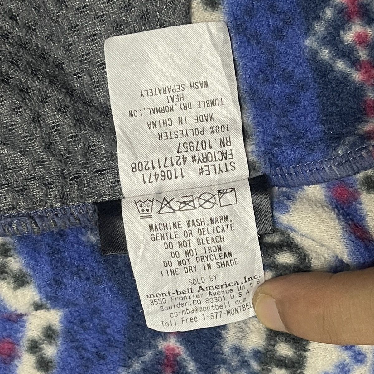 Montbell Vintage Mont-Bell Climaplus100 Print Fleece Sherpa Jacket Size US L / EU 52-54 / 3 - 24 Thumbnail